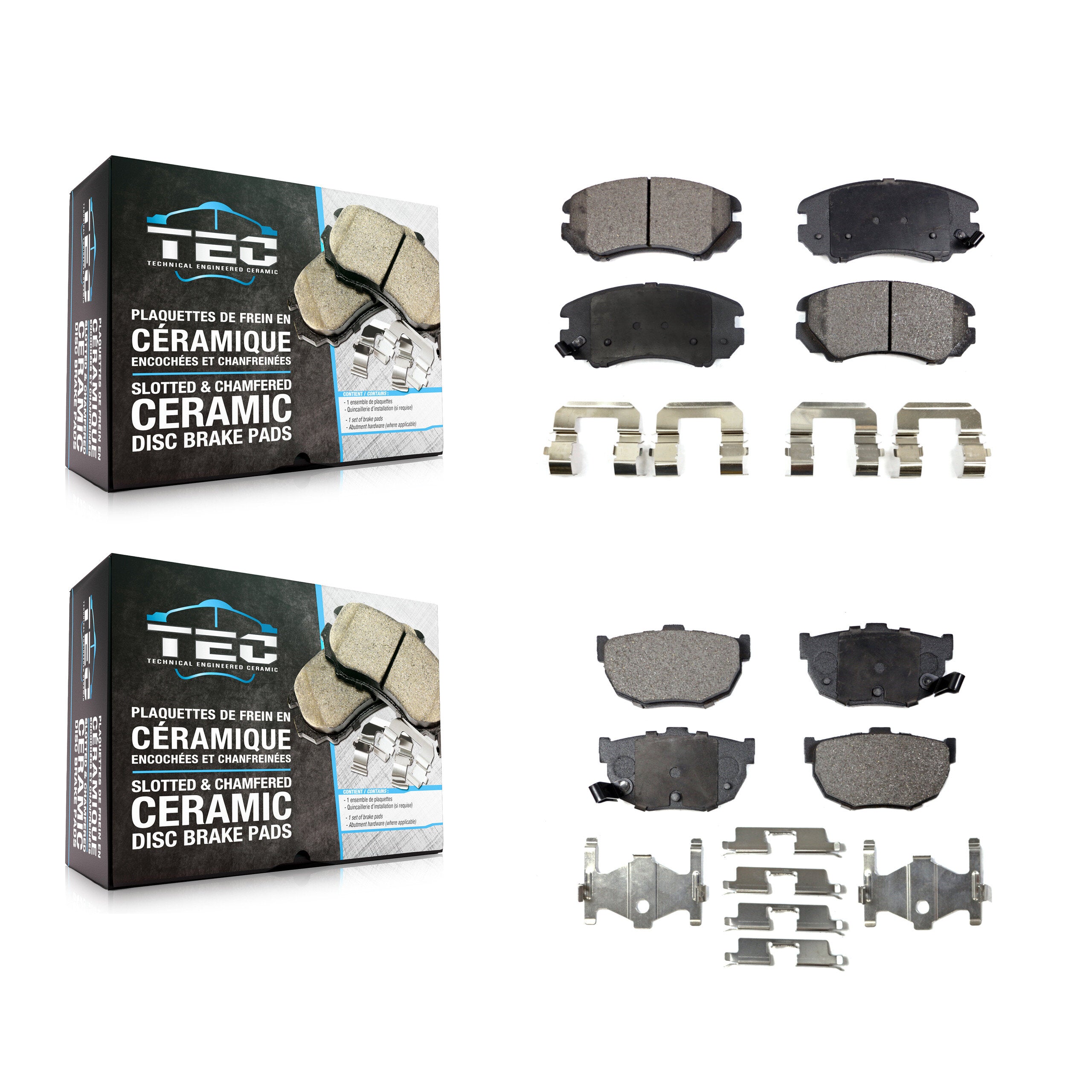 Front Rear Ceramic Brake Pads Kit For Hyundai Tiburon KTC-100483