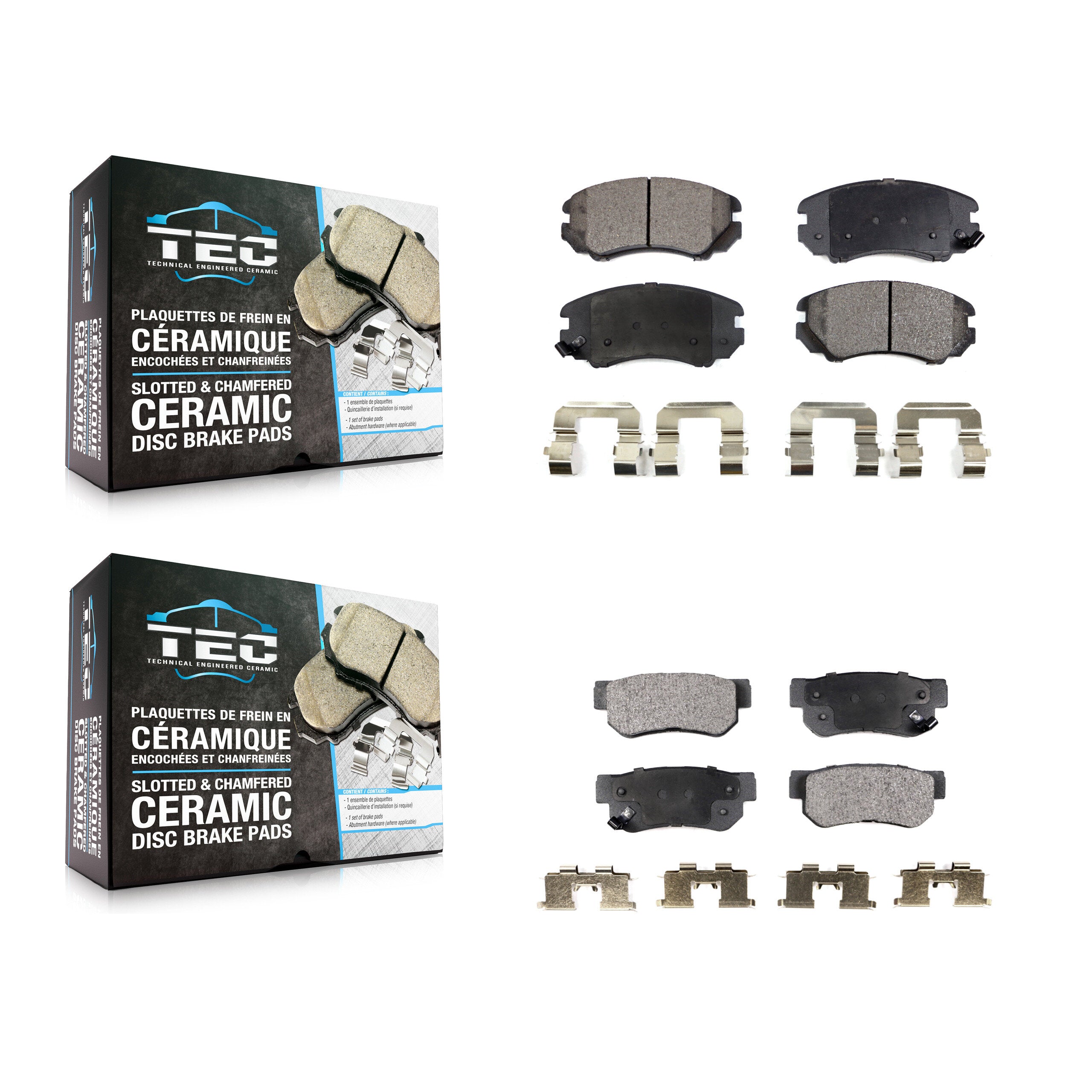 Front Rear Ceramic Brake Pads Kit For Hyundai Elantra Tucson Kia Sportage Sonata