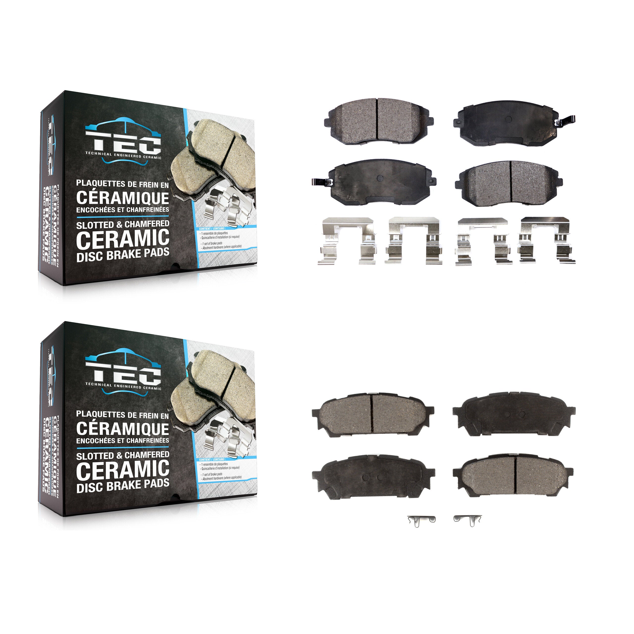 Front Rear Ceramic Brake Pads Kit For Subaru Impreza Forester Saab 9-2X