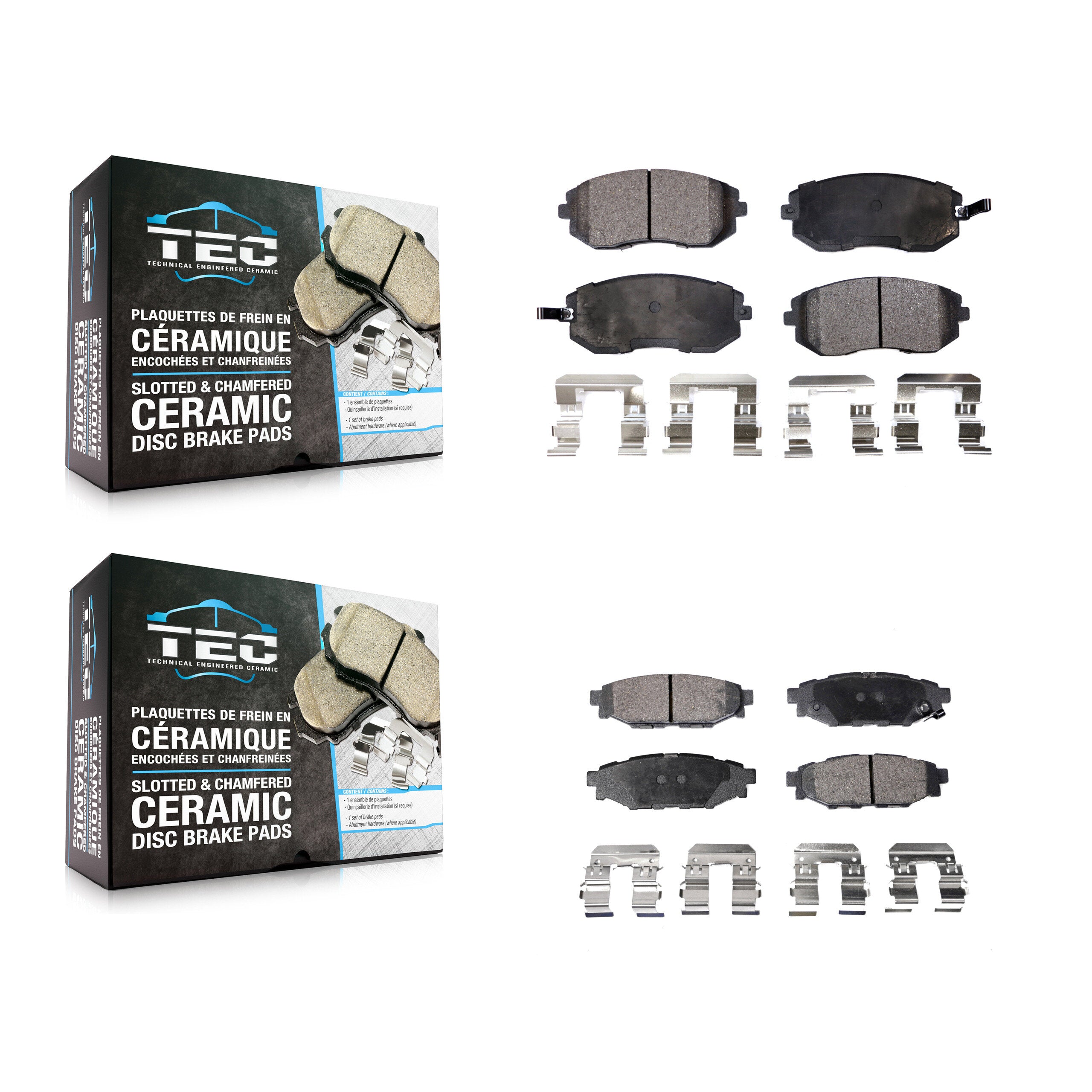 Front Rear Ceramic Brake Pads Kit For Subaru Outback Forester Impreza Legacy WRX