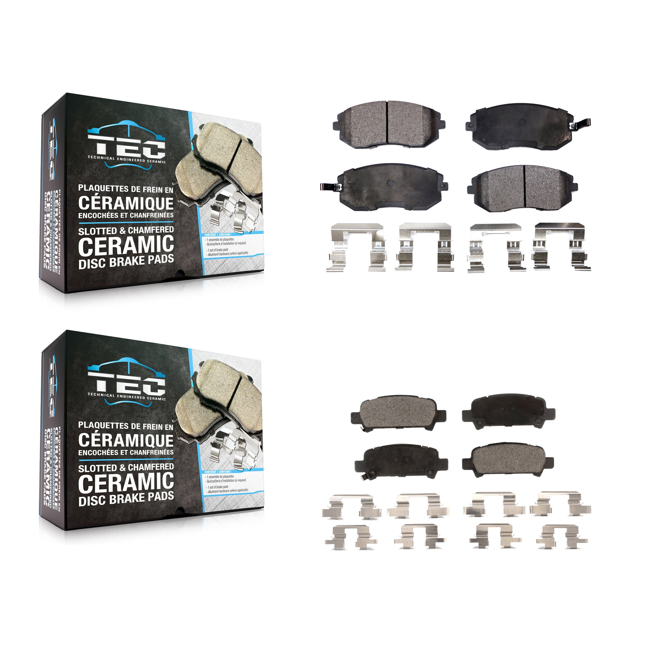 Front Rear Ceramic Brake Pad Kit For Subaru Impreza Outback Legacy Forester Baja