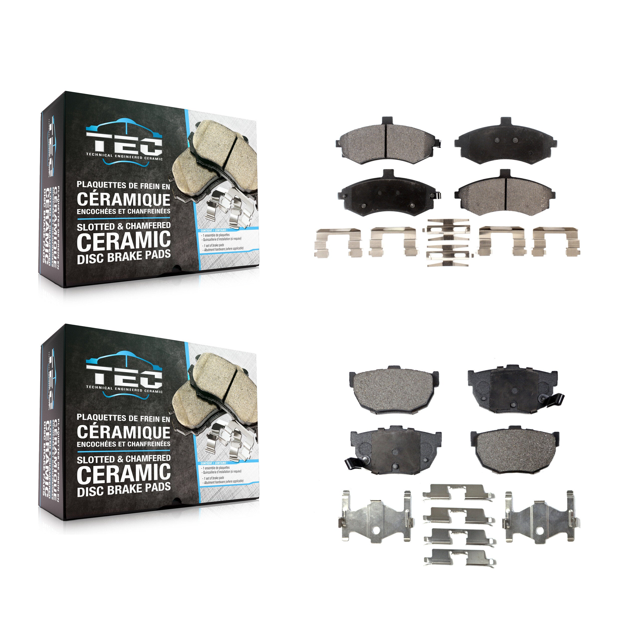 Front Rear Ceramic Brake Pads Kit For Hyundai Elantra Disc rear brakes