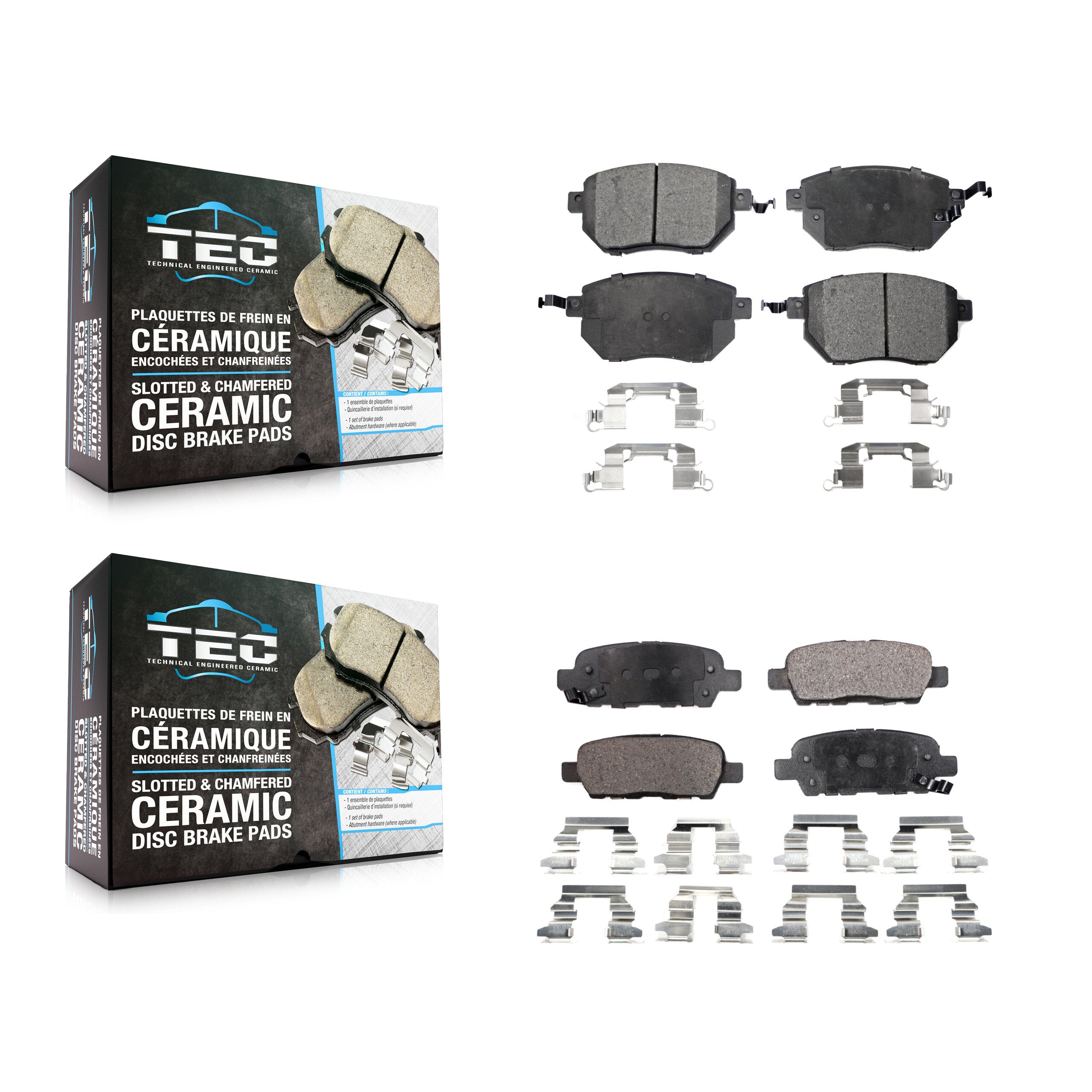 Front Rear Ceramic Brake Pads Kit For Nissan Murano Altima Maxima INFINITI FX35