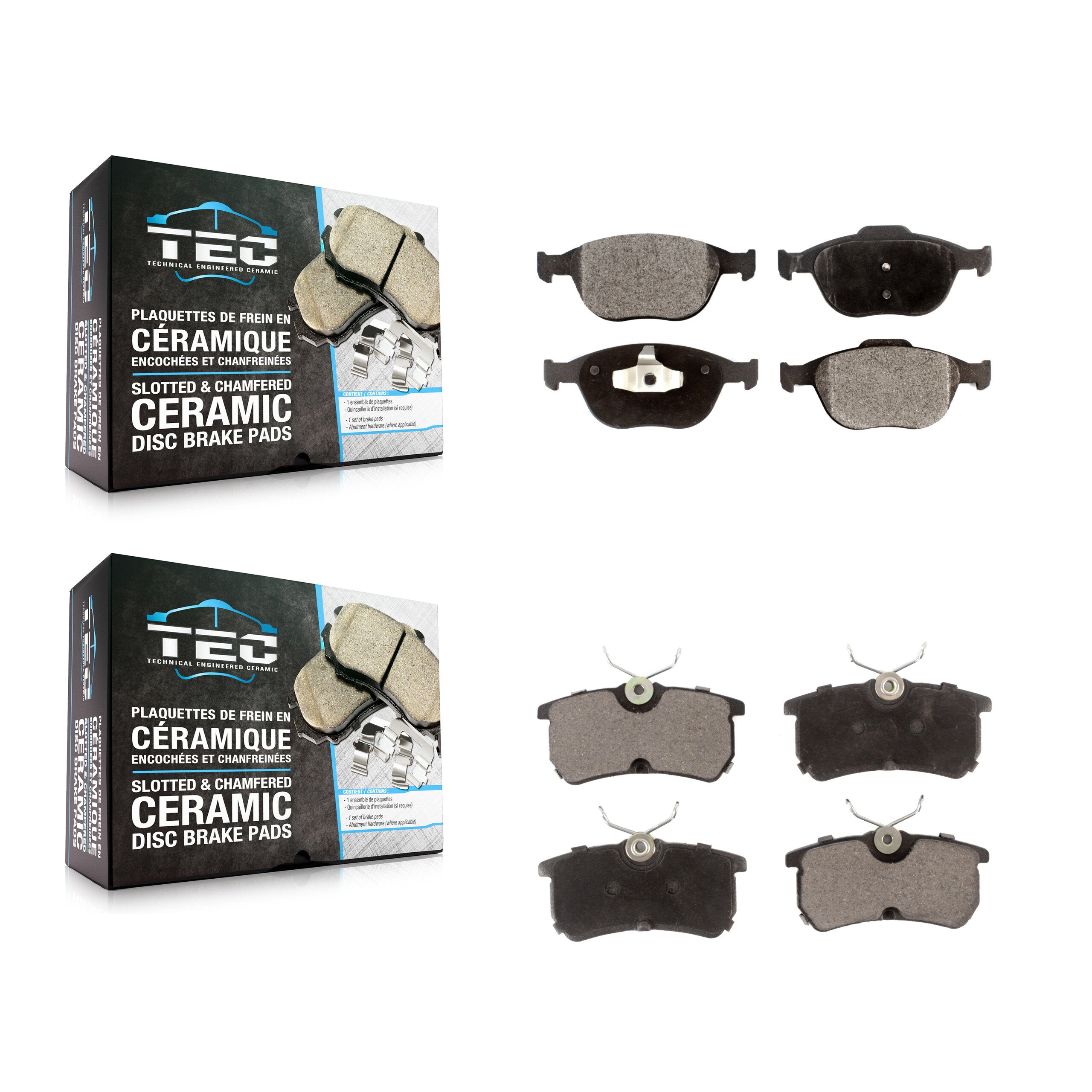 Front Rear Ceramic Brake Pads Kit For Ford Focus SVT KTC-100505