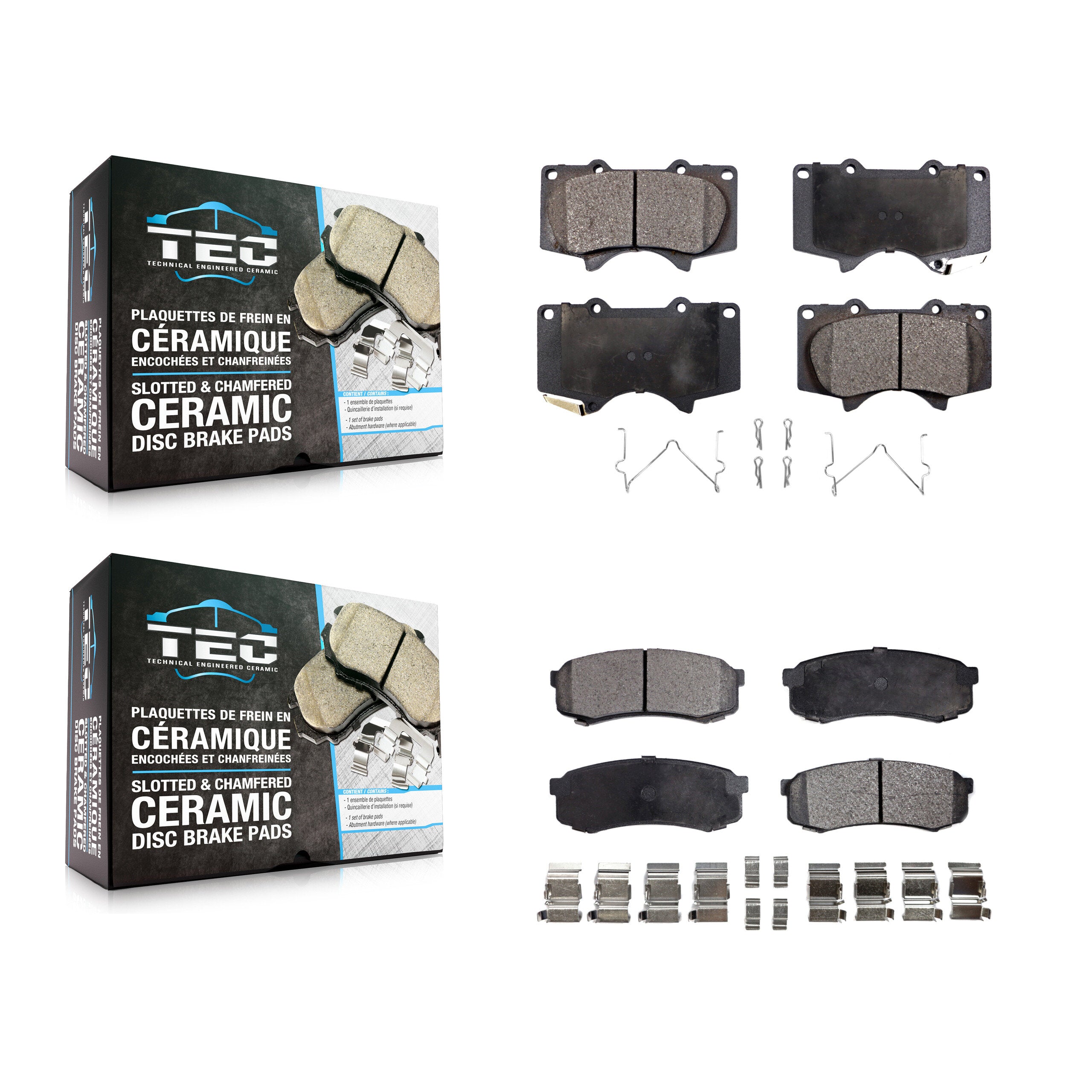 Front Rear Ceramic Brake Pad Kit For Toyota 4Runner FJ Cruiser Lexus GX460 GX470