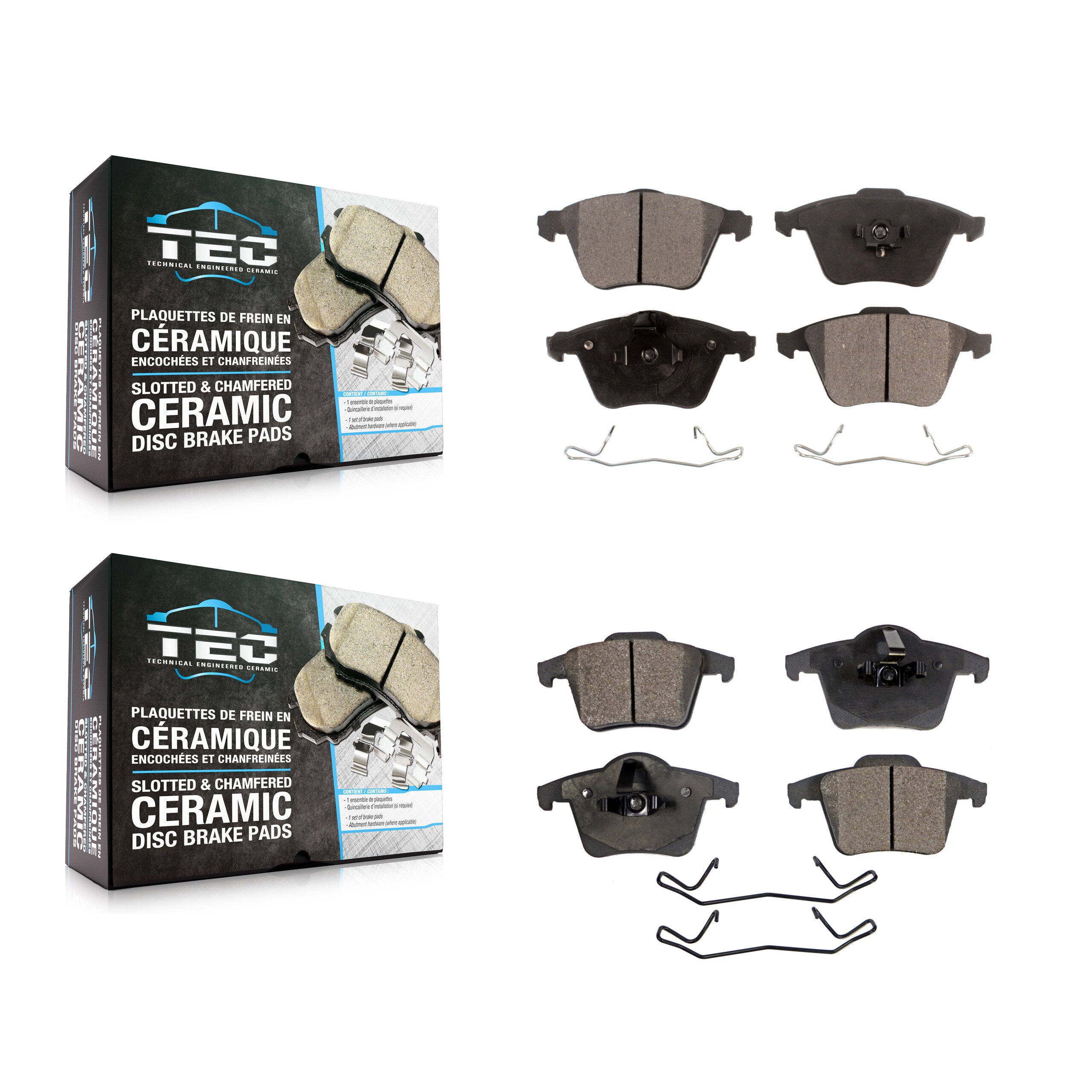 Front Rear Ceramic Brake Pads Kit For Volvo XC90 With 316mm Diameter Rotor