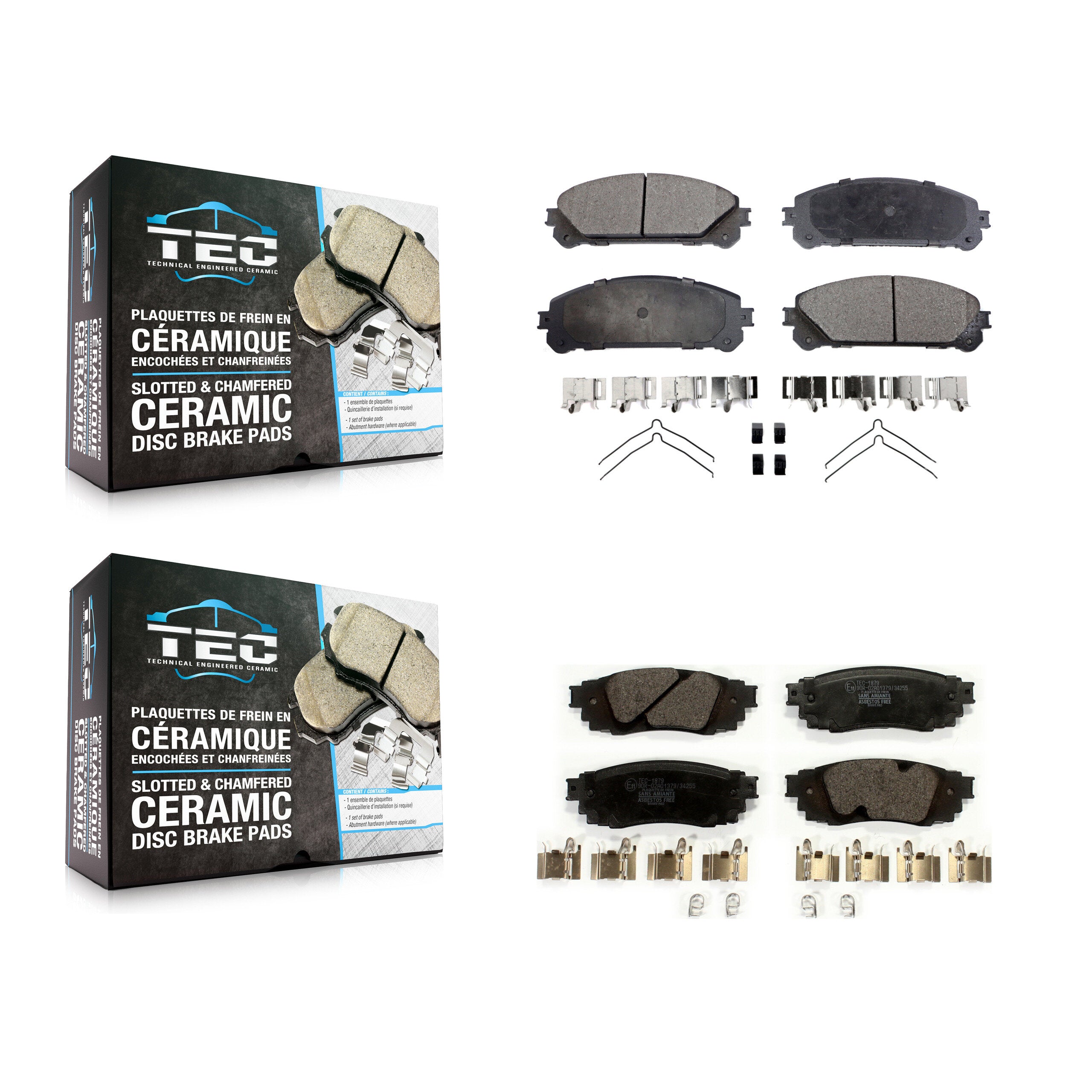 Front Rear Ceramic Brake Pads Kit For Lexus RX350 RX450h RX350L RX450hL