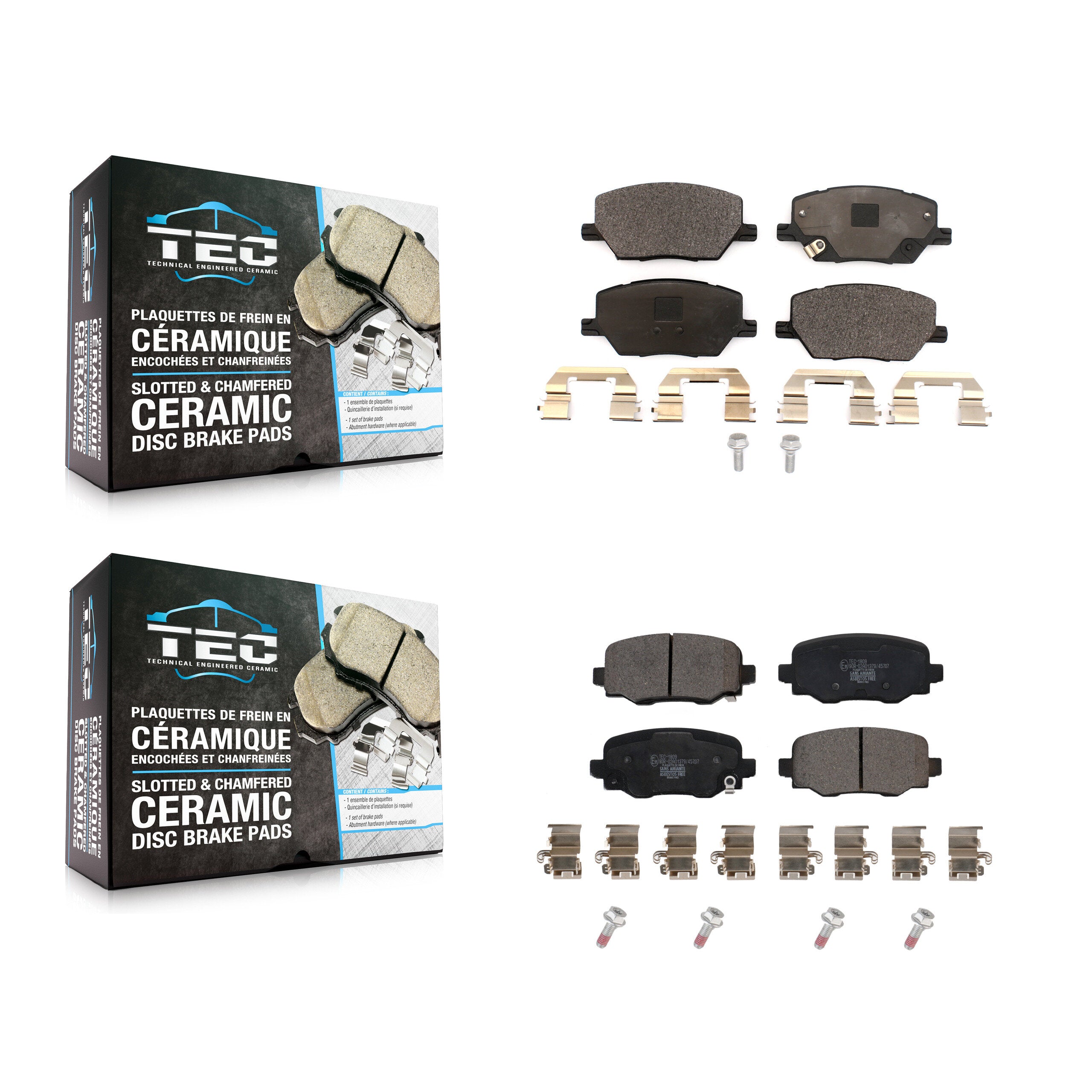 Front Rear Ceramic Brake Pads Kit For Jeep Renegade Dodge Hornet Fiat 500X