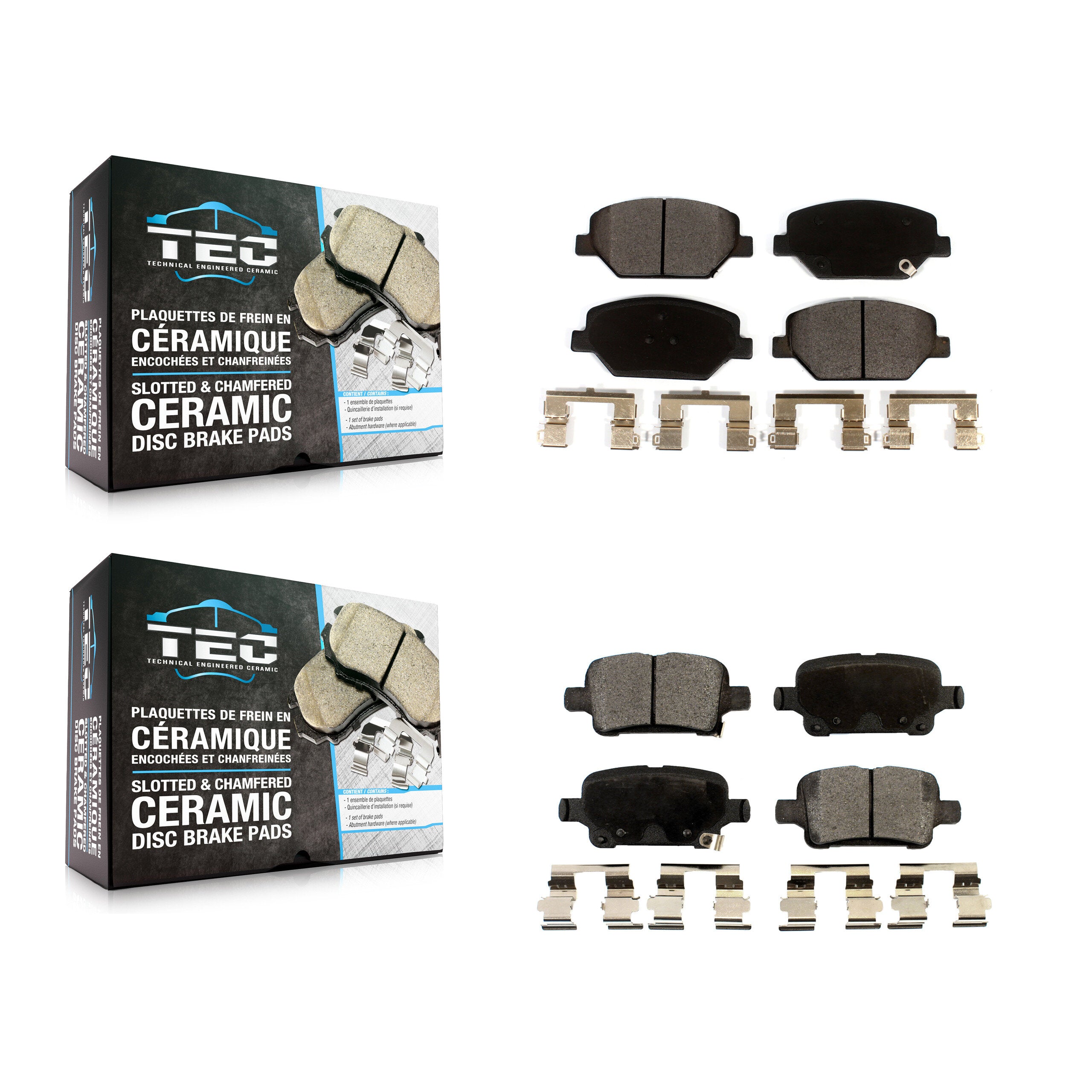Front Rear Ceramic Brake Pads Kit For Chevrolet Equinox GMC Terrain Buick Regal