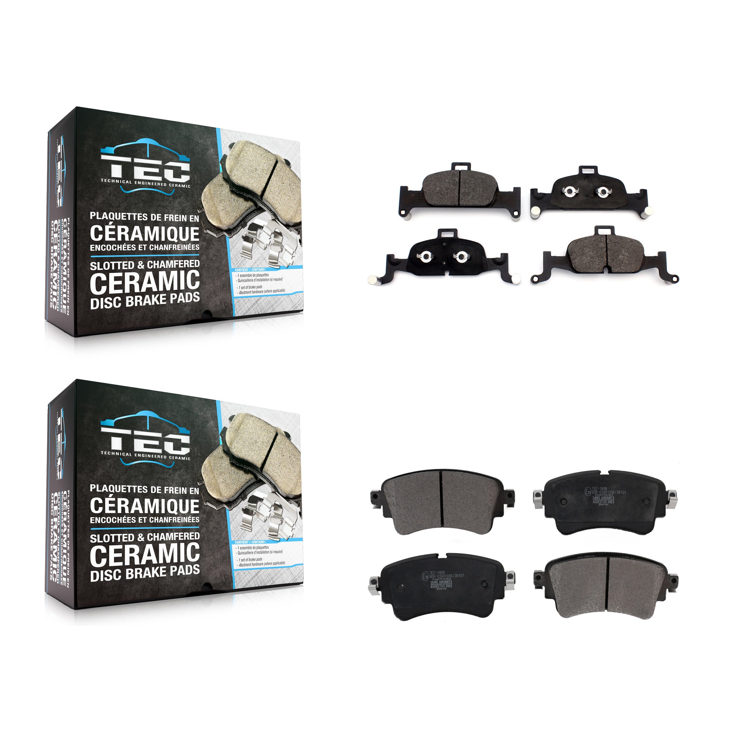 Front Rear Ceramic Brake Pads Kit For Audi Q5 A4 Quattro A5 Sportback allroad A6