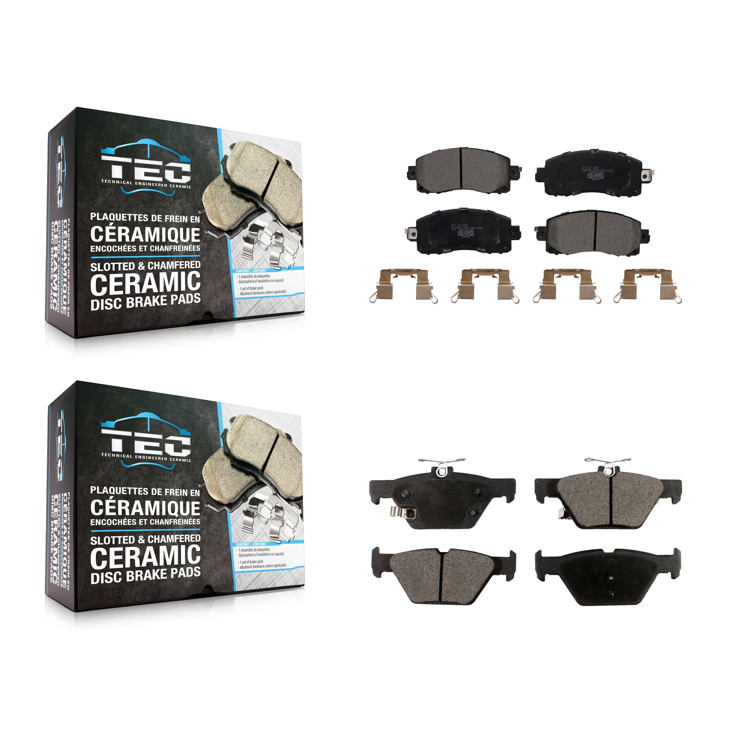 Front Rear Ceramic Brake Pads Kit For Subaru Crosstrek Outback Forester WRX