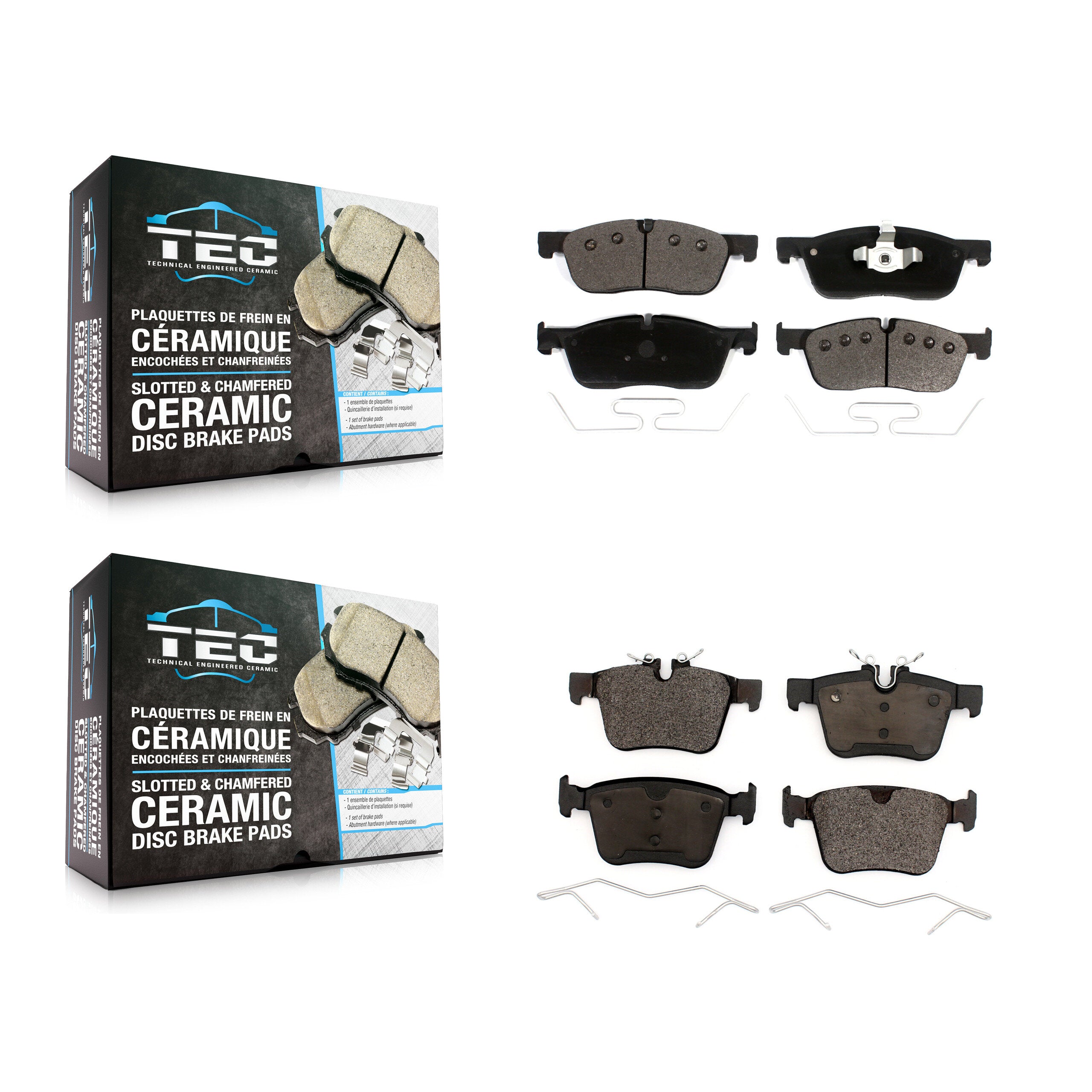 Front Rear Ceramic Brake Pad Kit For Land Rover Jaguar F-Pace Discovery Sport XE