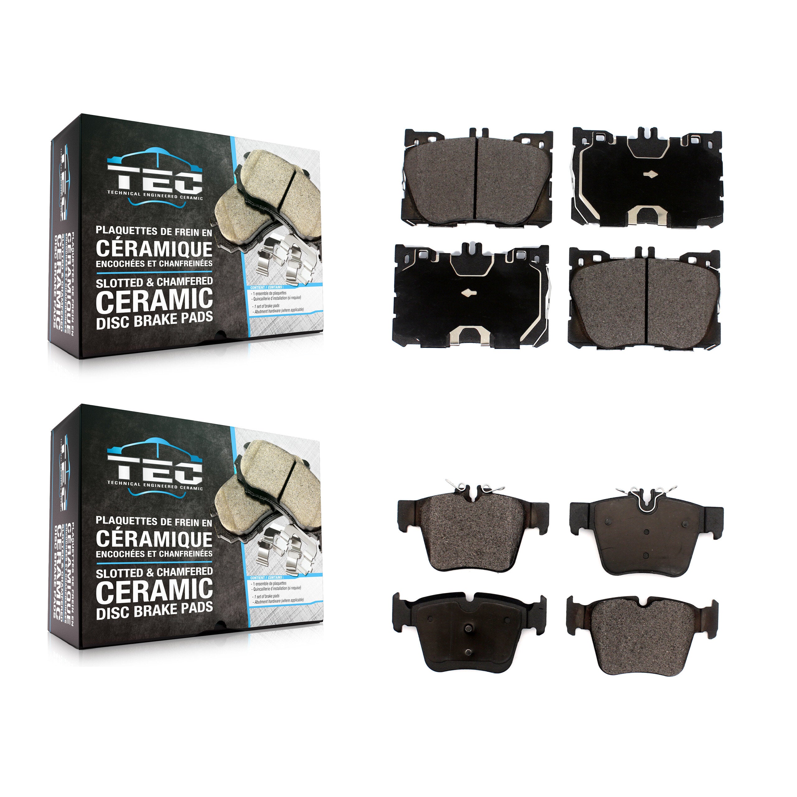 Front Rear Ceramic Brake Pads Kit For Mercedes-Benz GLC300 C43 AMG GLC43 C450