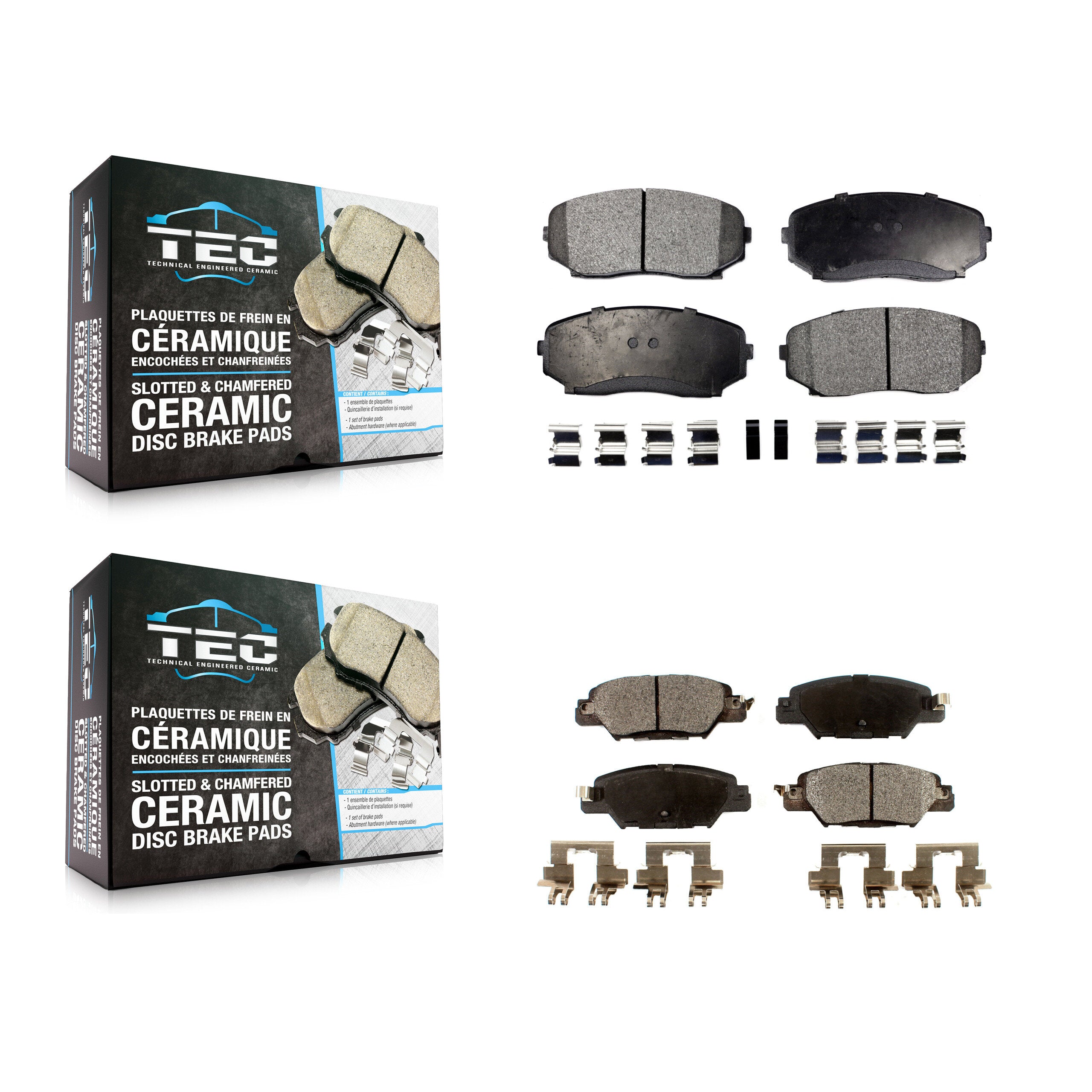 Front Rear Ceramic Brake Pads Kit For 2019-2024 Mazda CX-5 Turbocharged