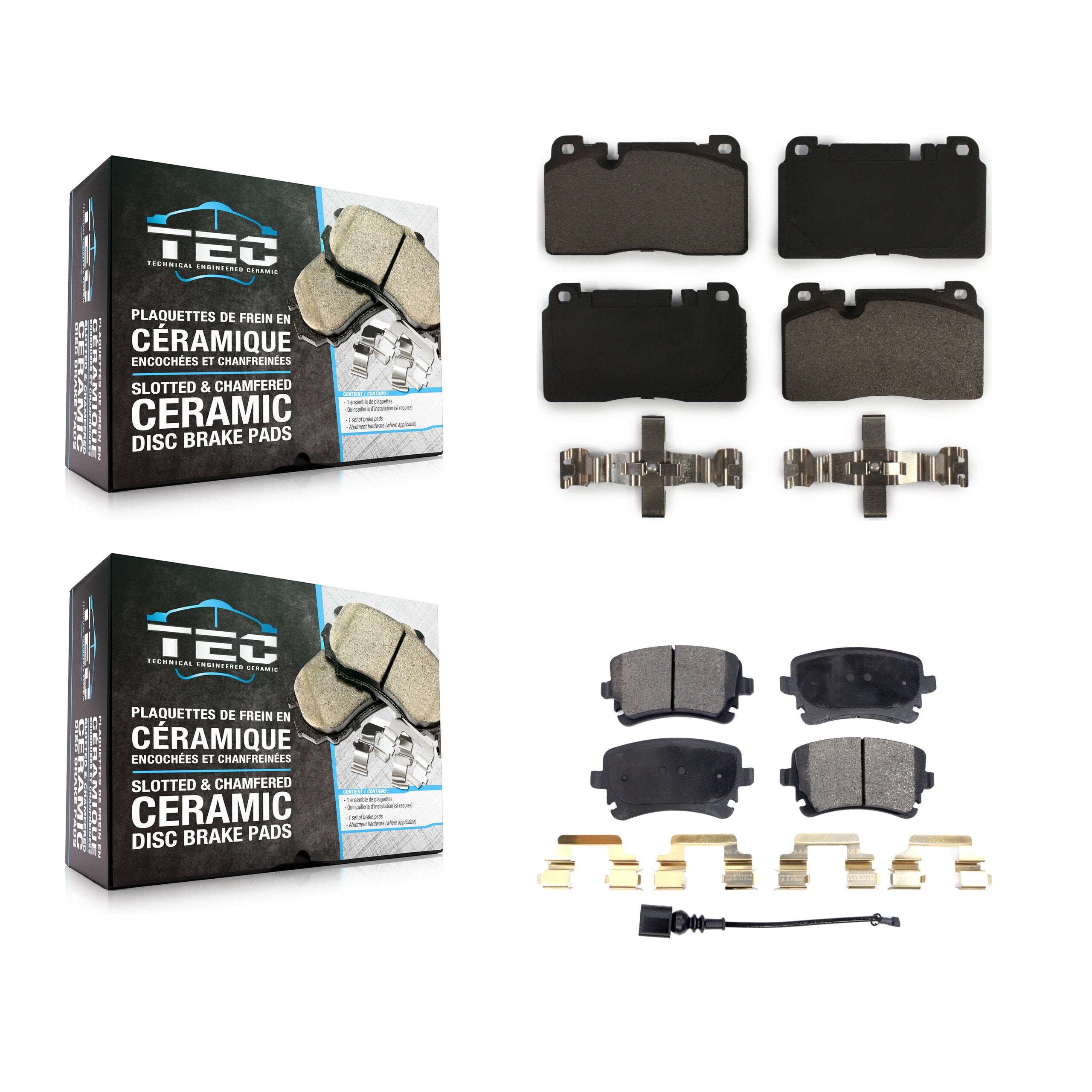 Front Rear Ceramic Brake Pads Kit For 2016 Audi Q5 FLEX engine KTC-100567
