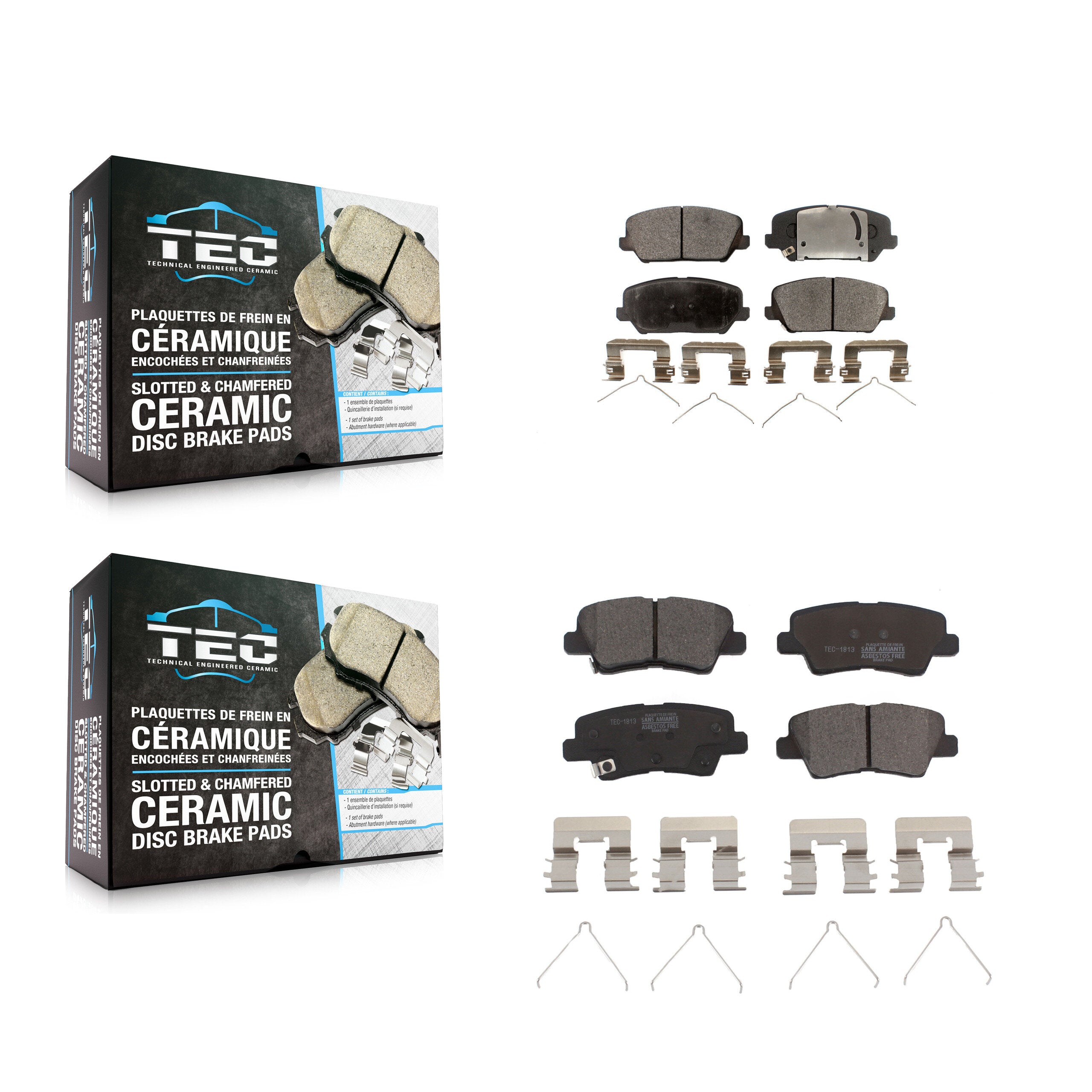 Front Rear Ceramic Brake Pads Kit For Kia Forte Forte5 Hyundai Veloster