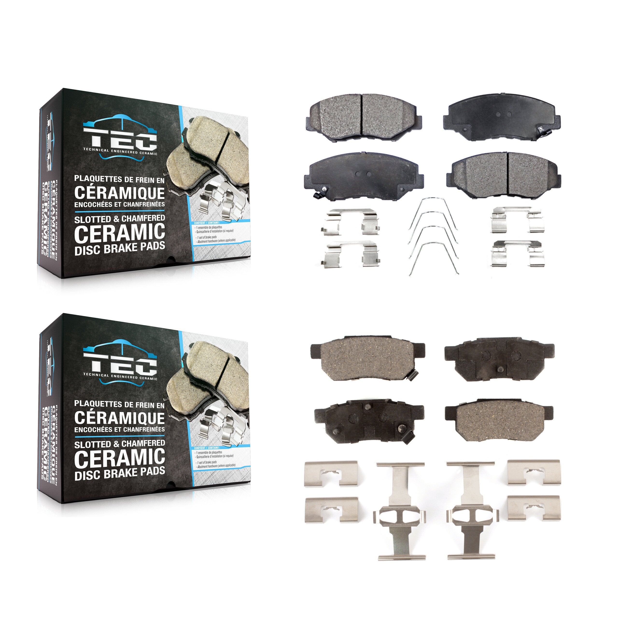 Front Rear Ceramic Brake Pads Kit For Honda Fit Vehicles Manufactured In Mexico