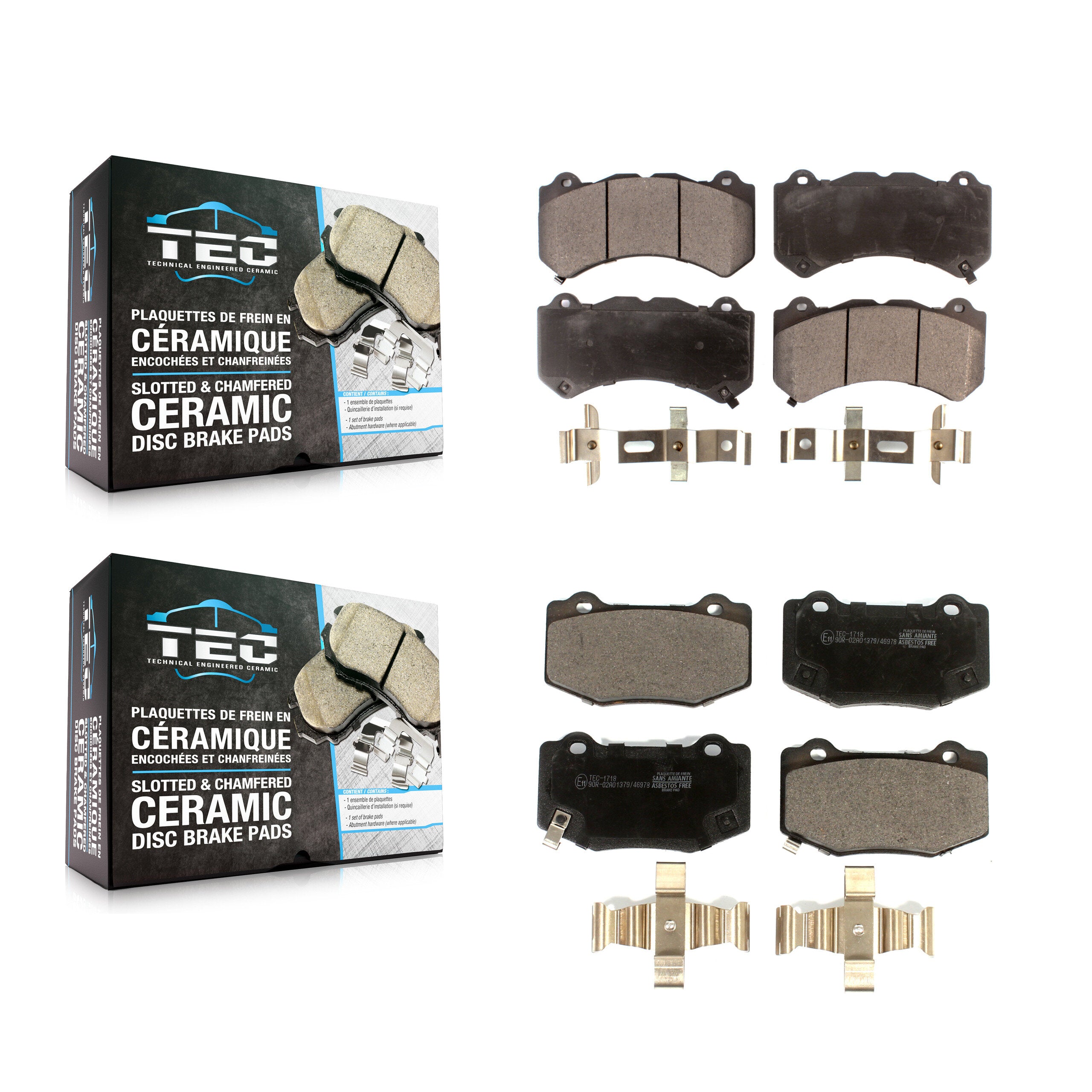 Front Rear Ceramic Brake Pads Kit For Chevrolet Corvette Cadillac ATS Camaro