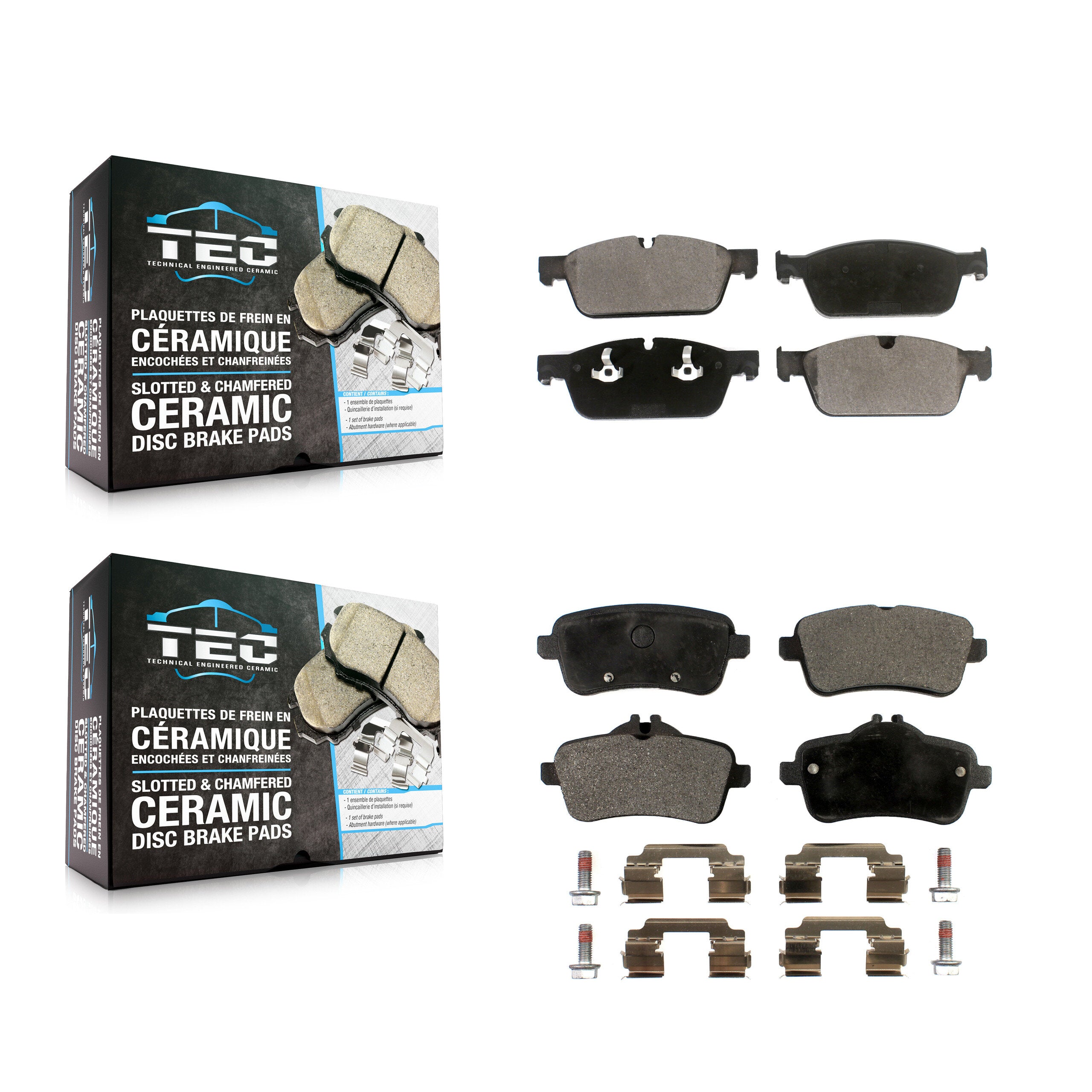 Front Rear Ceramic Brake Pads Kit For Mercedes-Benz GL350 GL550 ML550 GL450