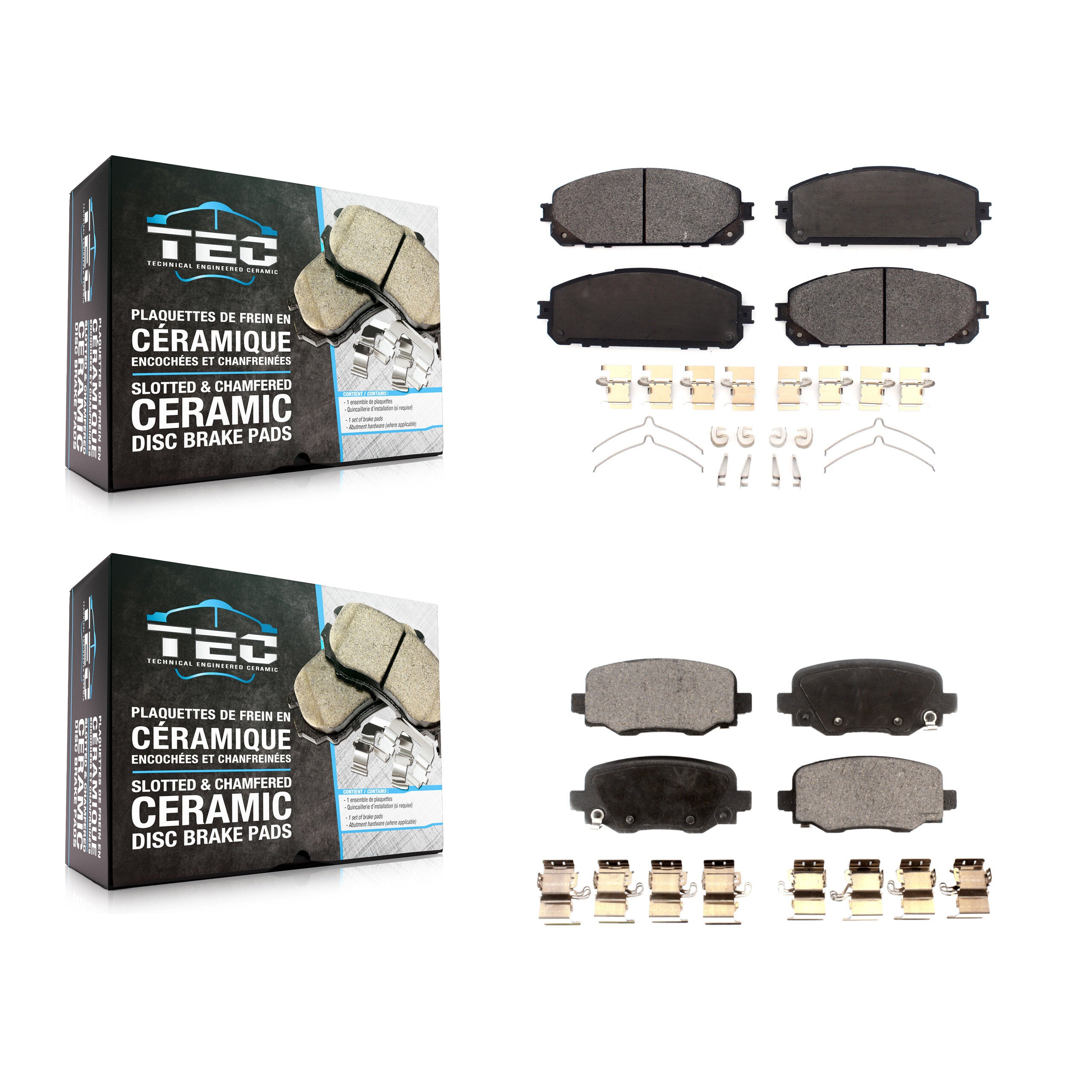 Front Rear Ceramic Brake Pads Kit For Jeep Cherokee With Dual Piston Caliper