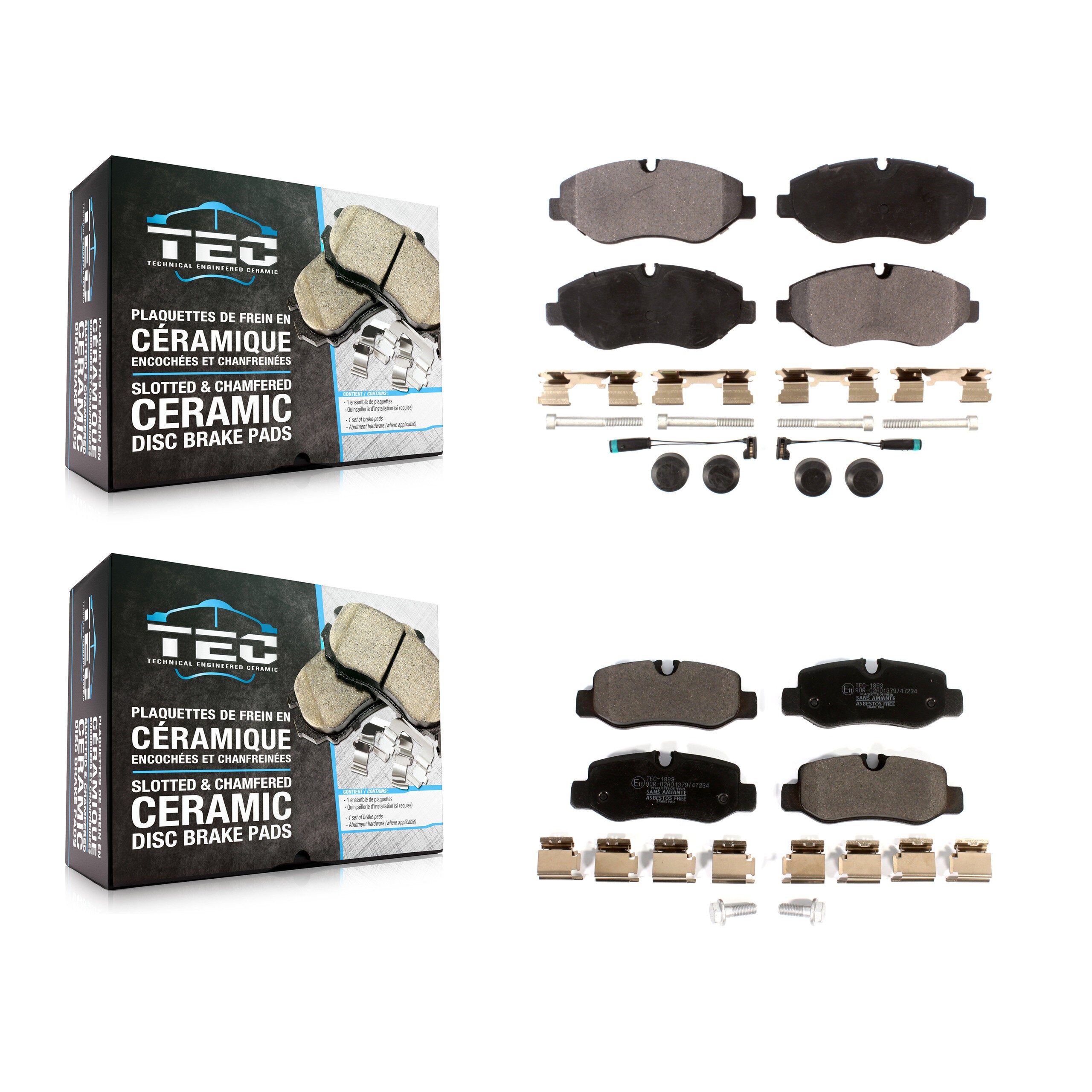 Front Rear Ceramic Brake Pads Kit For Mercedes-Benz Metris KTC-100584