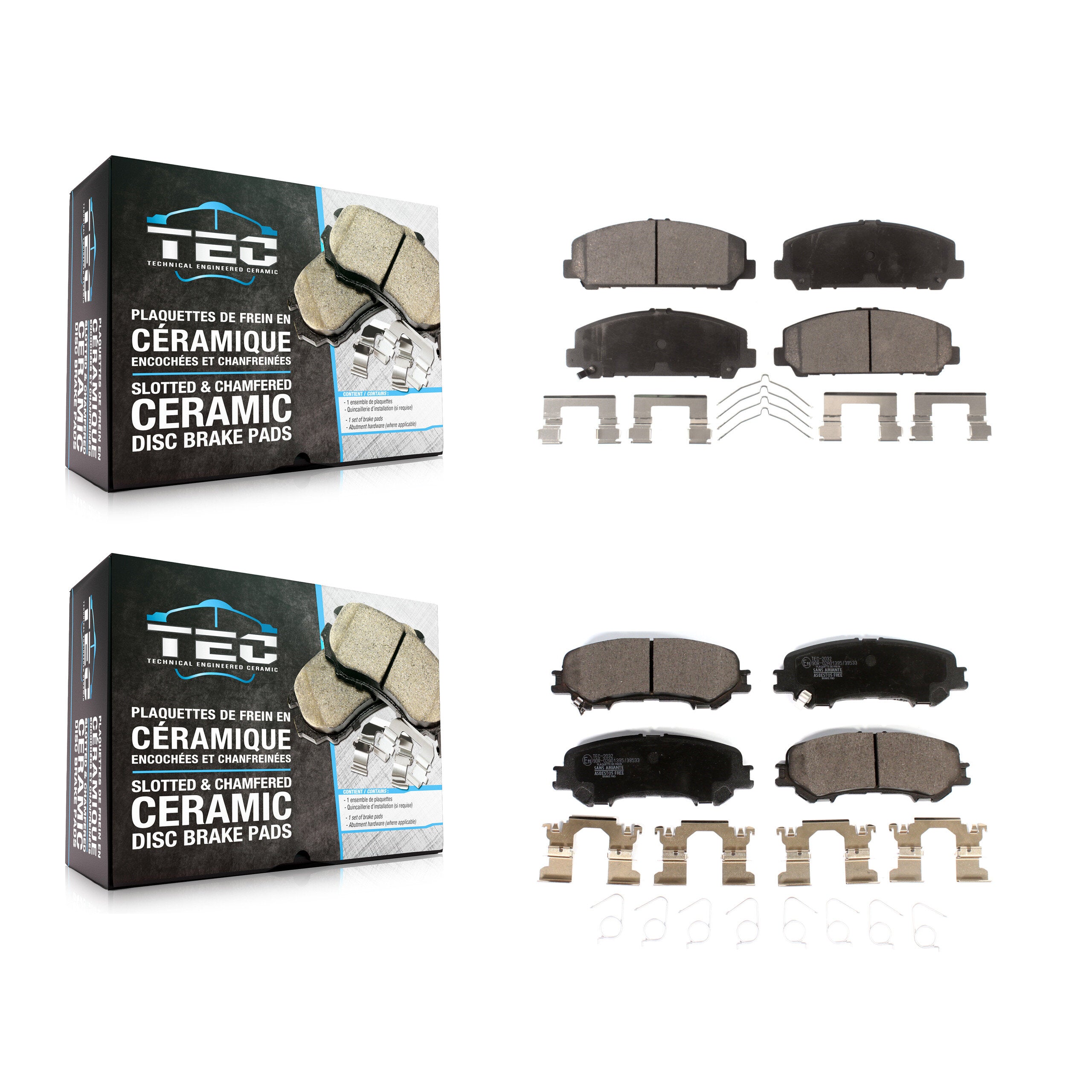 Front Rear Ceramic Brake Pads Kit For 2017-2023 Nissan TITAN KTC-100585