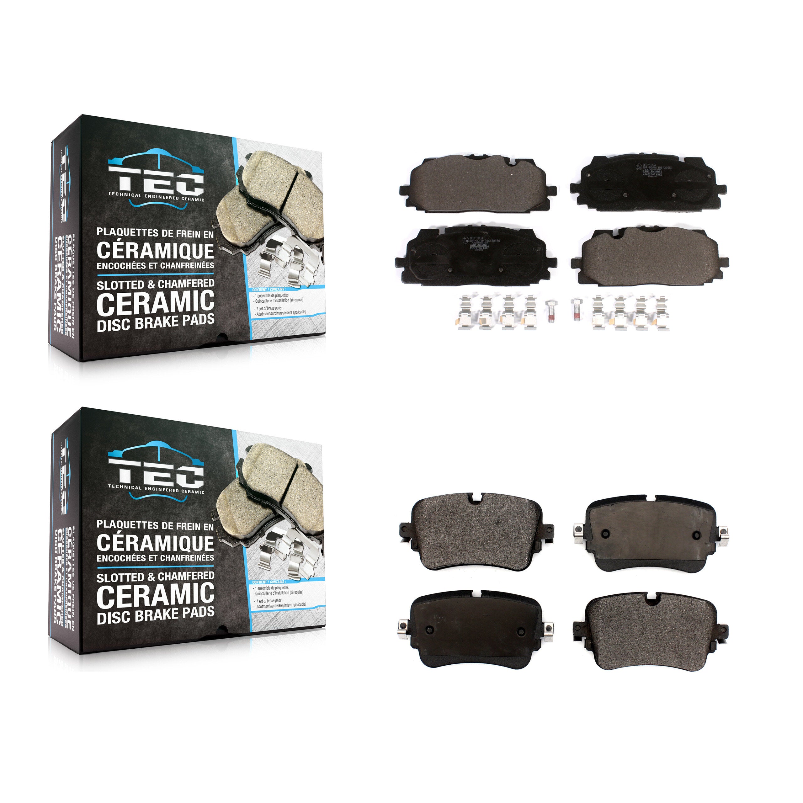 Front Rear Ceramic Brake Pads Kit For Audi Q7 Q8 A8 Quattro KTC-100594