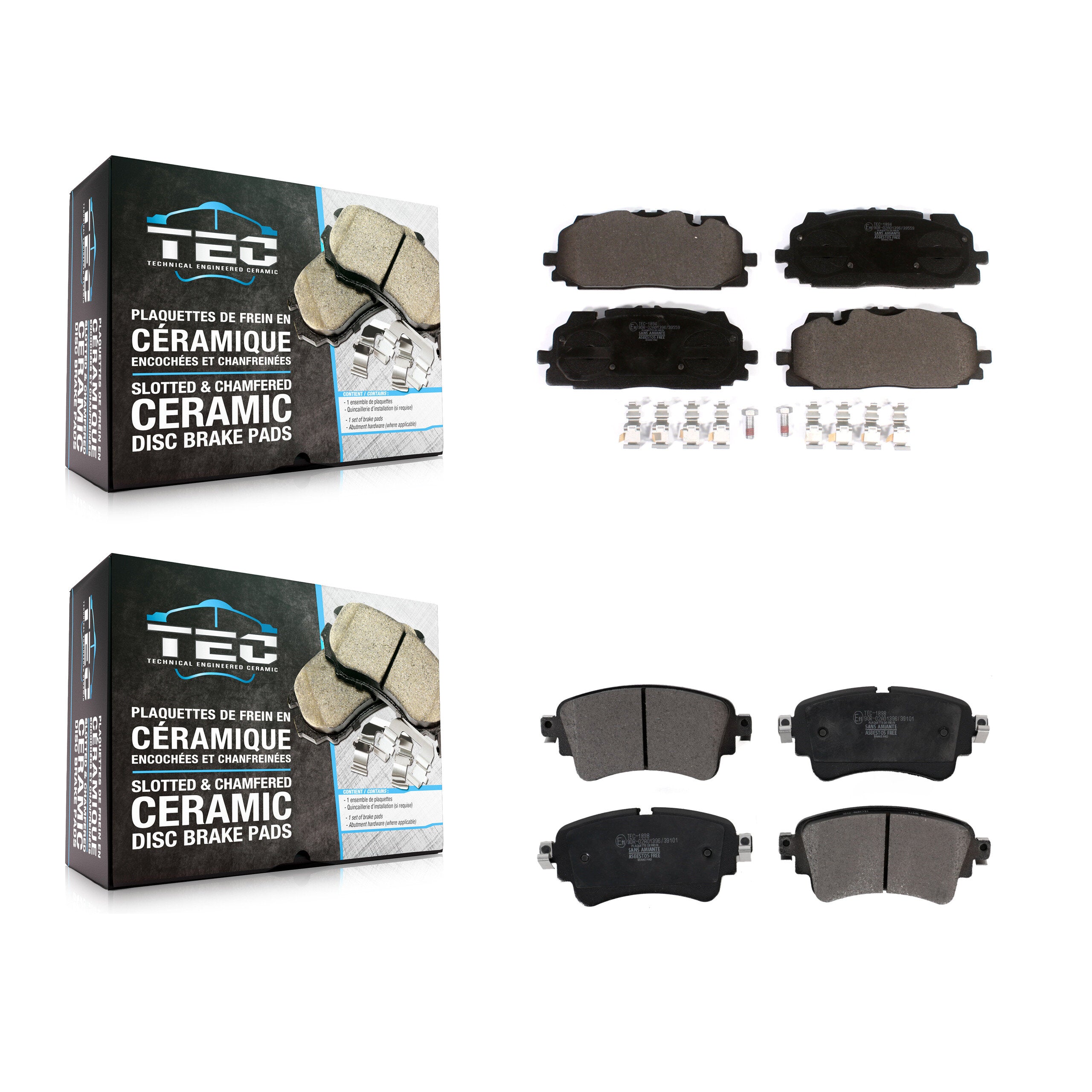 Front Rear Ceramic Brake Pads Kit For Audi Q7 SQ5 S5 Sportback S4 A6 Quattro A7