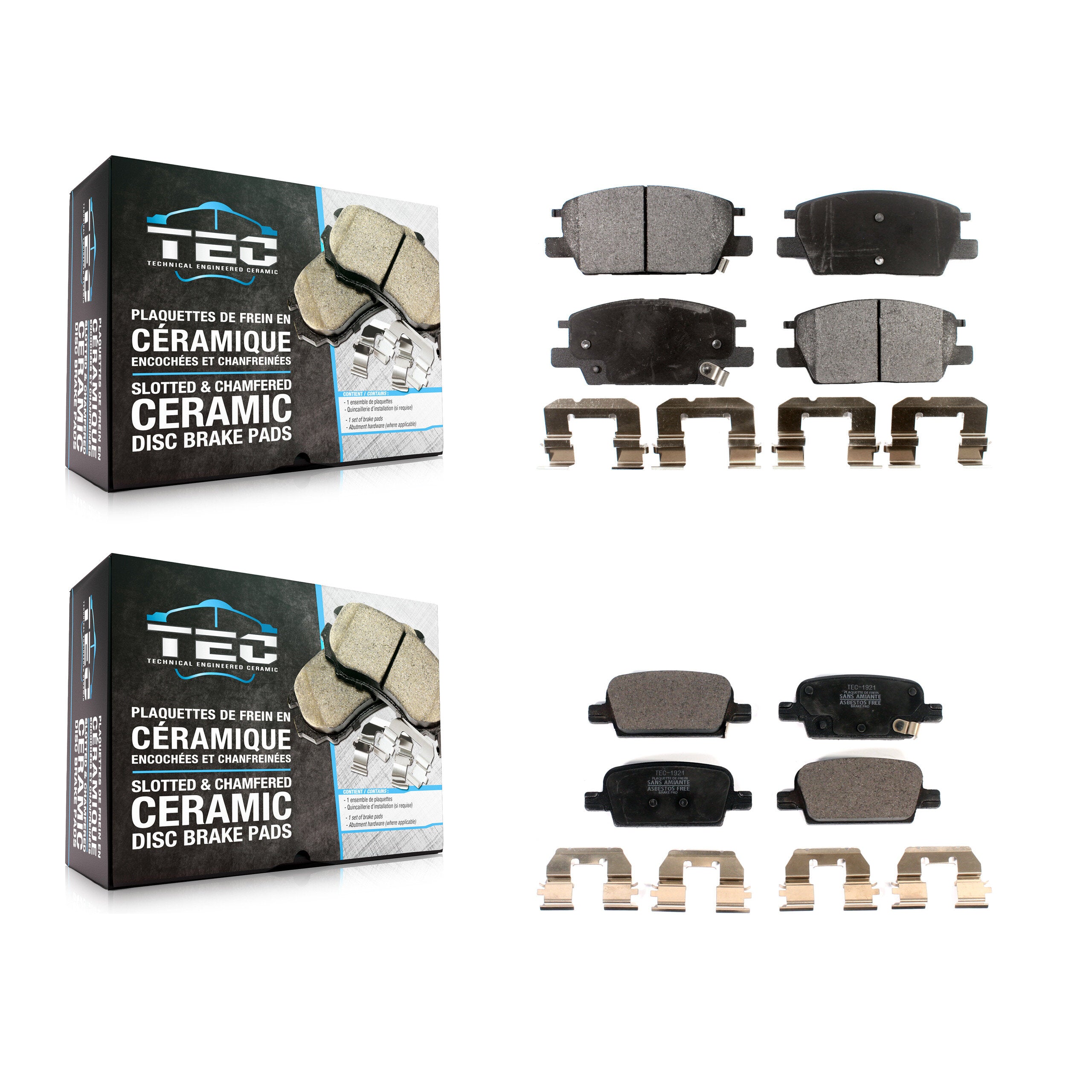 Front Rear Ceramic Brake Pads Kit For Chevrolet Malibu With Manual Parking