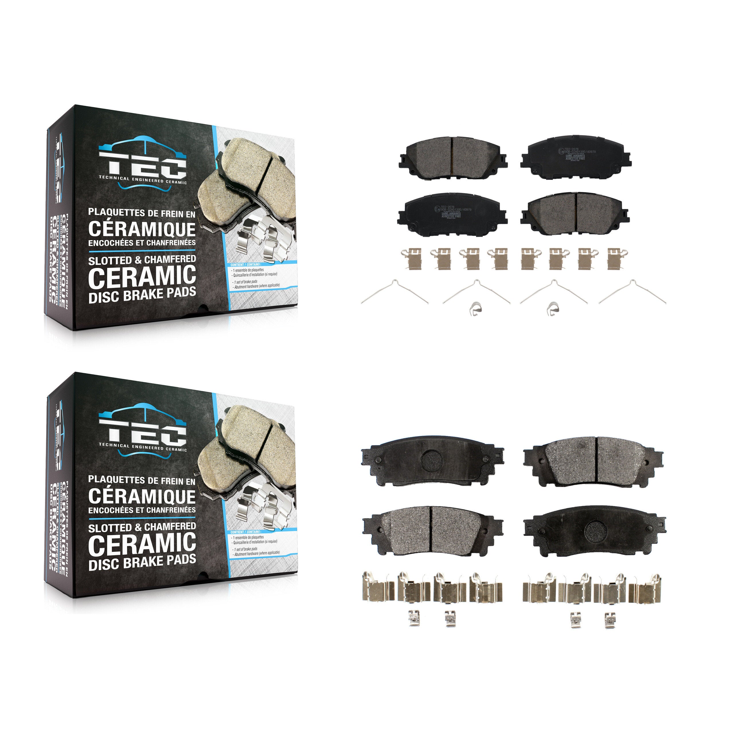 Front Rear Ceramic Brake Pads Kit For Toyota RAV4 Camry C-HR Lexus Corolla Cross