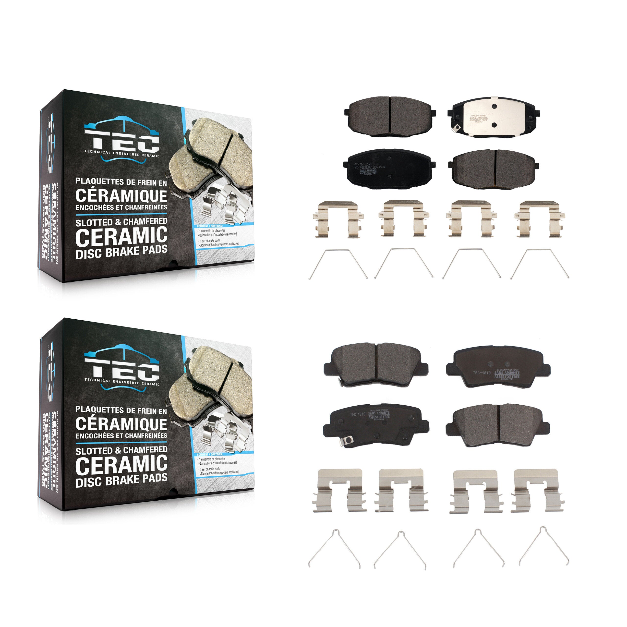 Front Rear Ceramic Brake Pads Kit For Kia Forte Hyundai Kona Soul Elantra GT