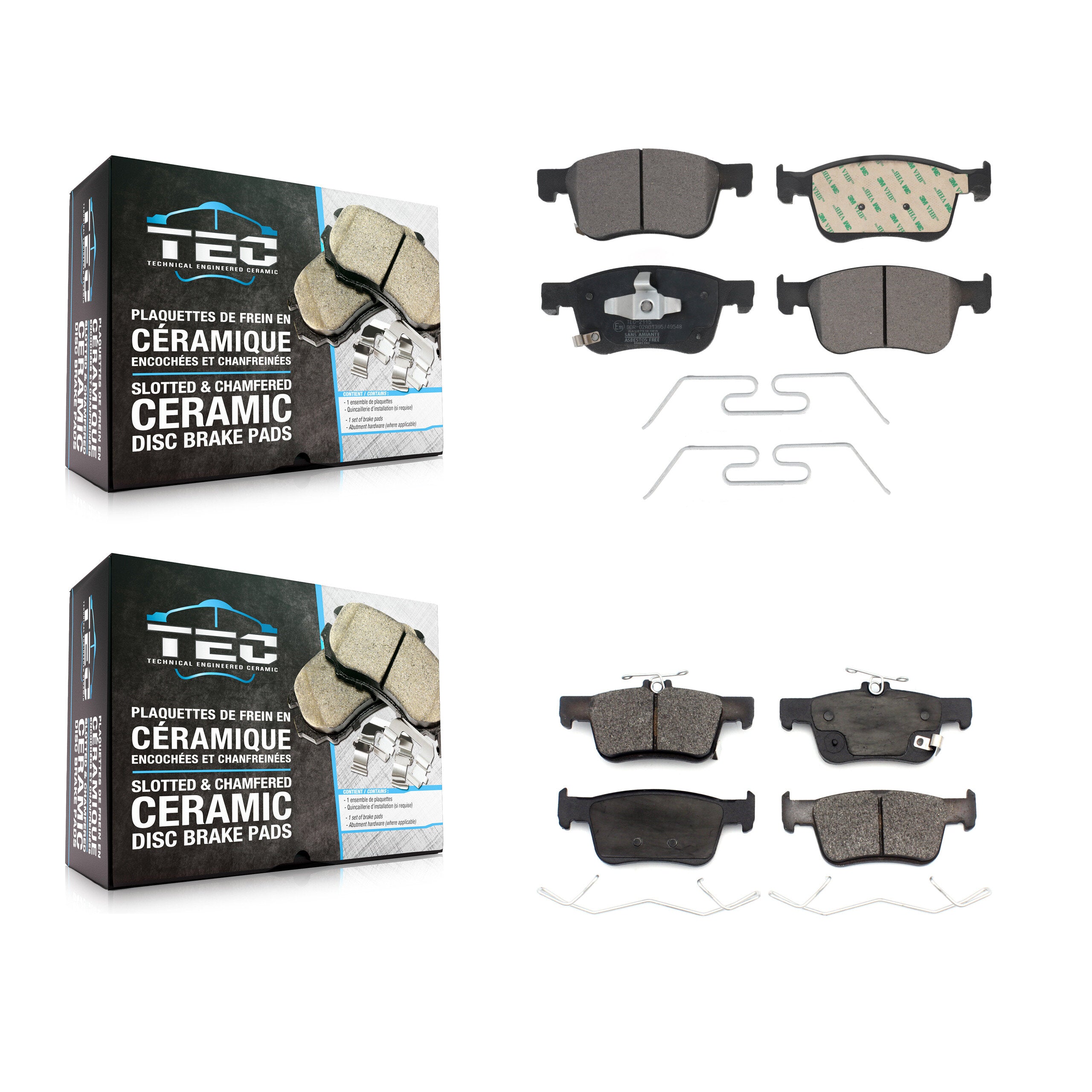 Front Rear Ceramic Brake Pads Kit For Honda Accord Civic KTC-100603