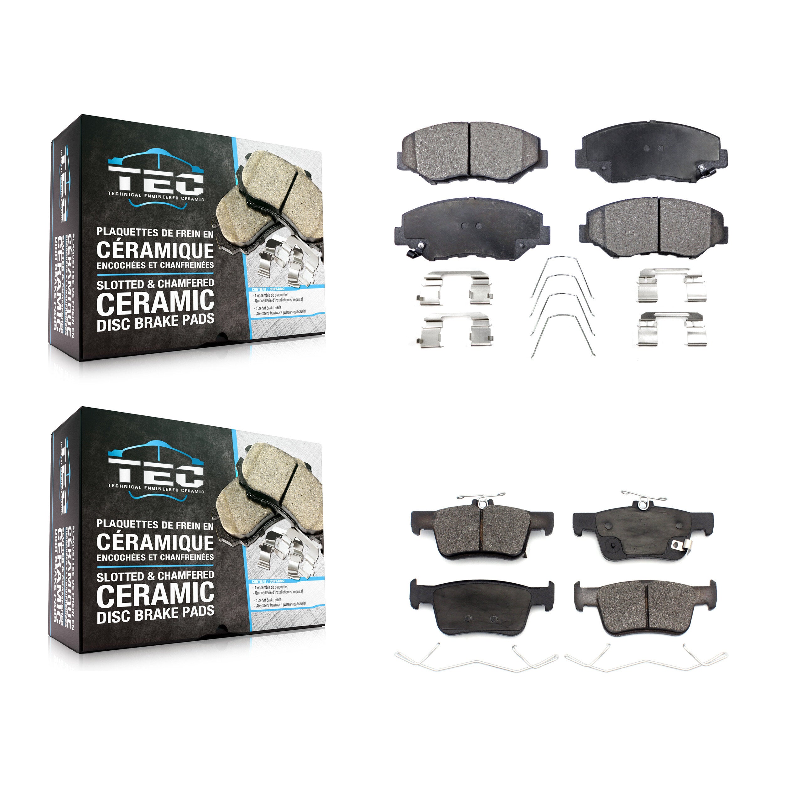 Front Rear Ceramic Brake Pads Kit For Honda Civic KTC-100604