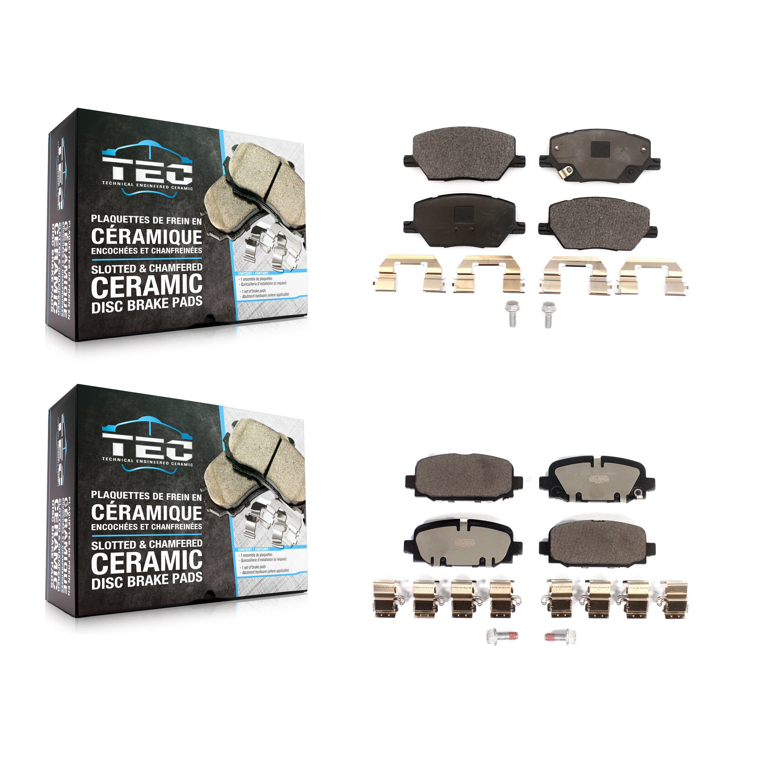 Front Rear Ceramic Brake Pads Kit For 2018-2023 Jeep Compass KTC-100610