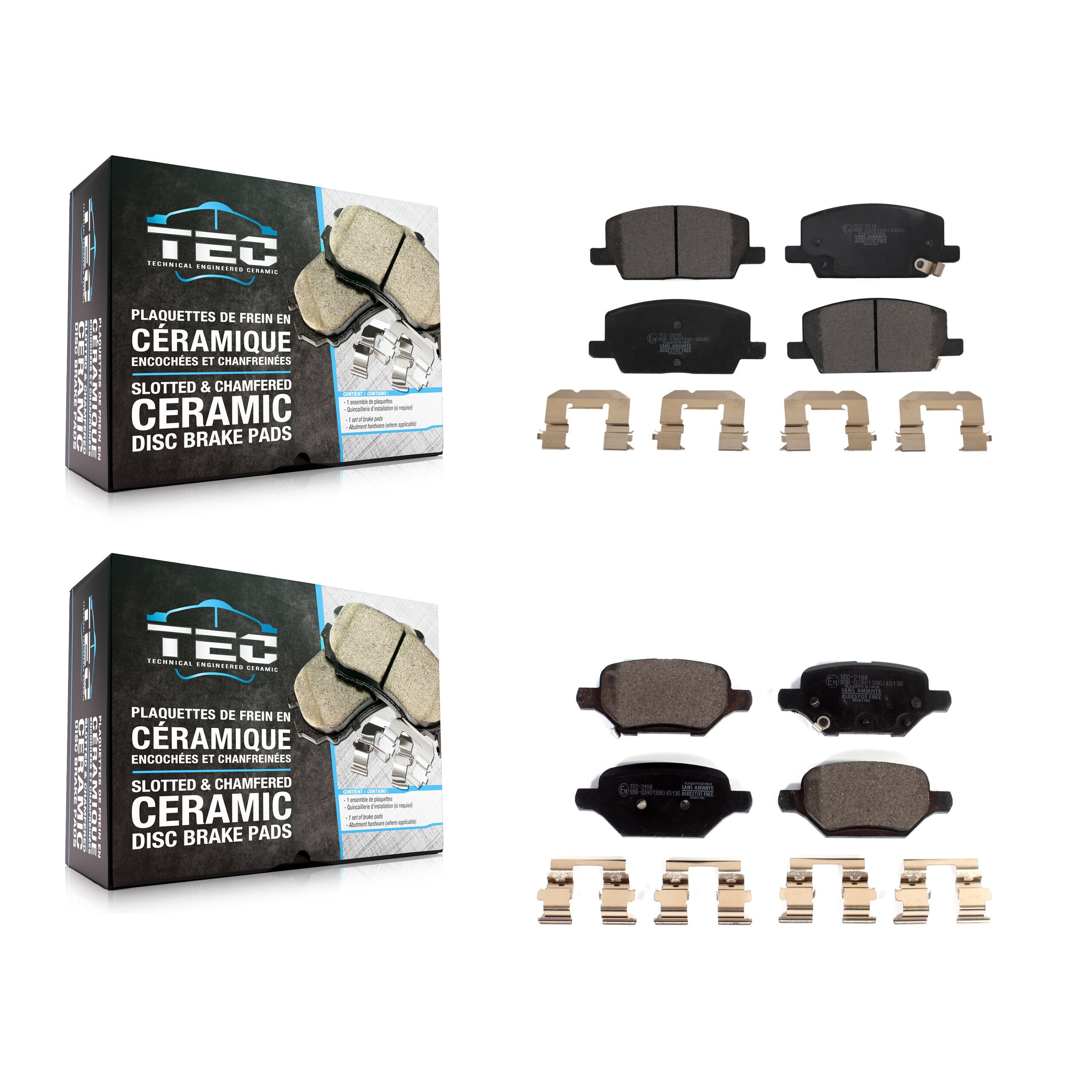 Front Rear Ceramic Brake Pads Kit For 2018-2022 Buick Encore Chevrolet Trax