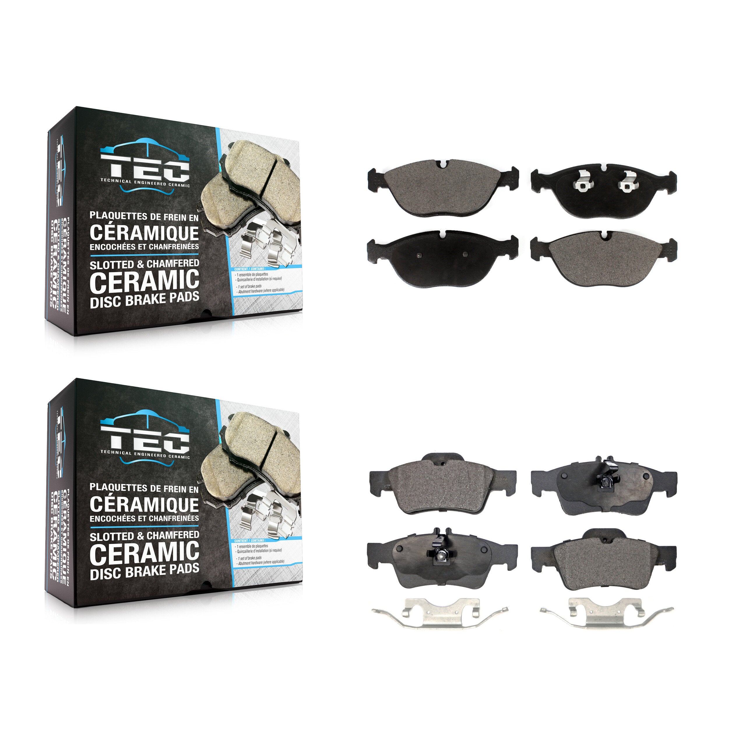 Front Rear Ceramic Brake Pads Kit For Mercedes-Benz E350 S430 E500 S500 AWD