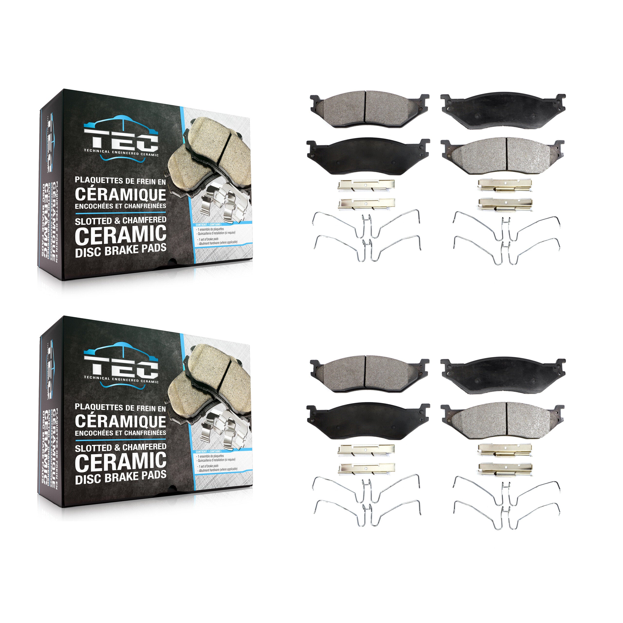 Front Rear Ceramic Brake Pads Kit For Ford F-450 Super Duty F-550 International