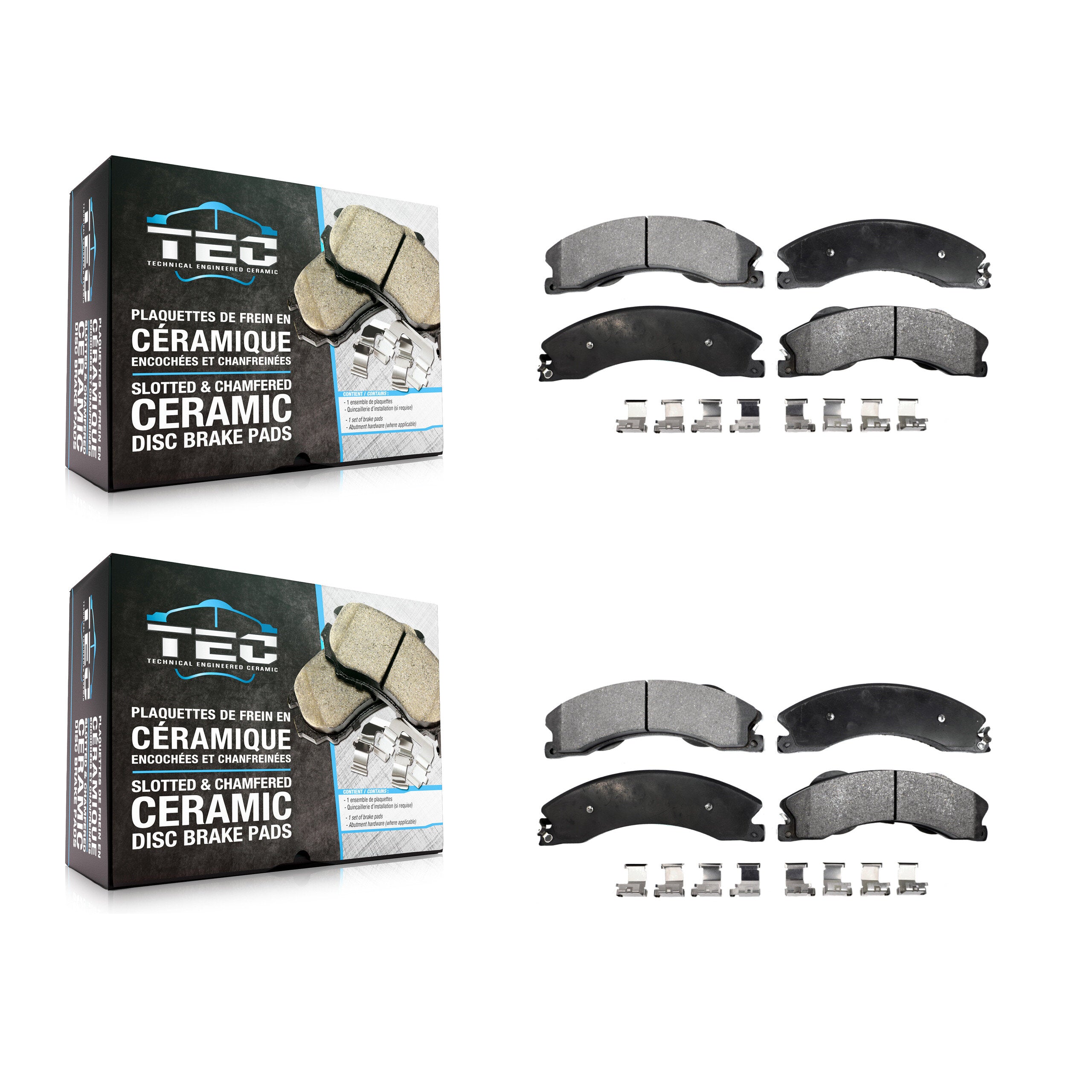 Front Rear Ceramic Brake Pad Kit For GMC Chevrolet Sierra 2500 HD Silverado 3500