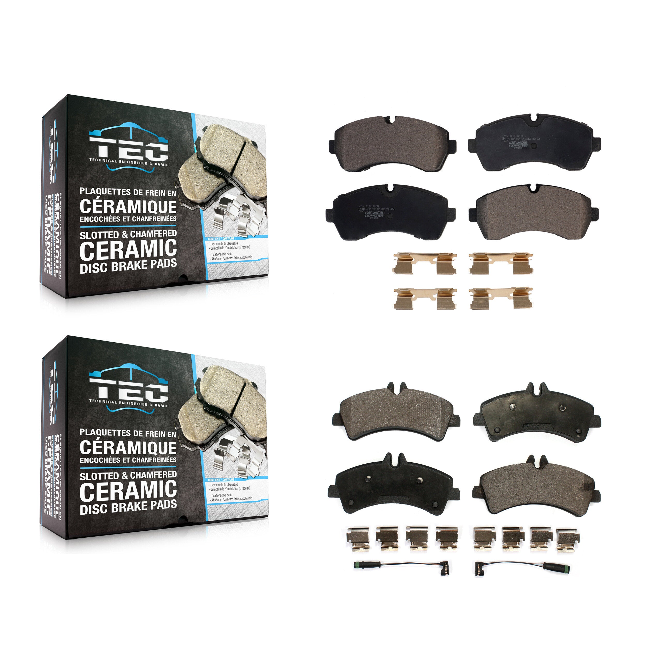 Front Rear Ceramic Brake Pads Kit For Sprinter 3500 Mercedes-Benz Dodge 3500XD