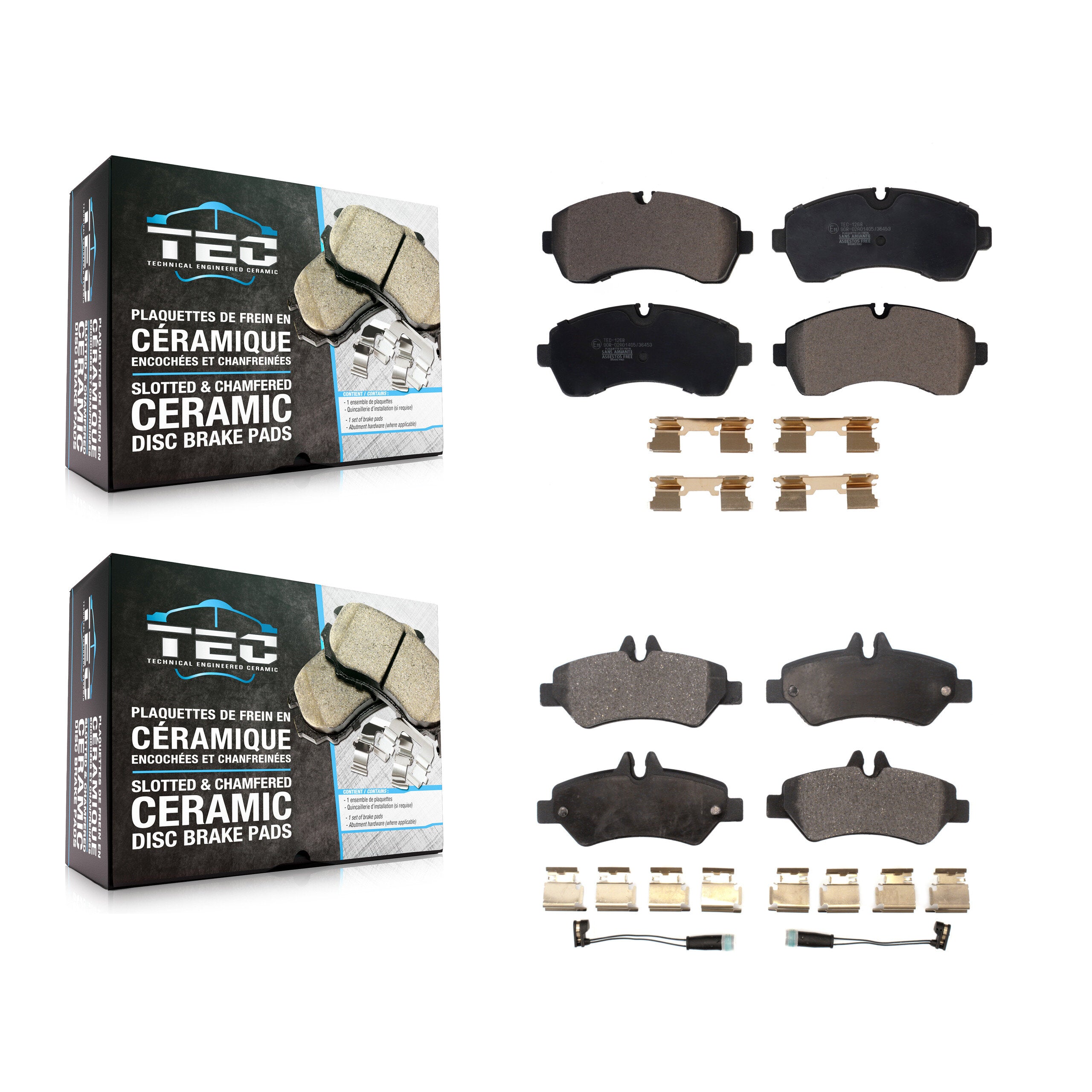 Front Rear Ceramic Brake Pads Kit For Sprinter 3500 Mercedes-Benz Dodge