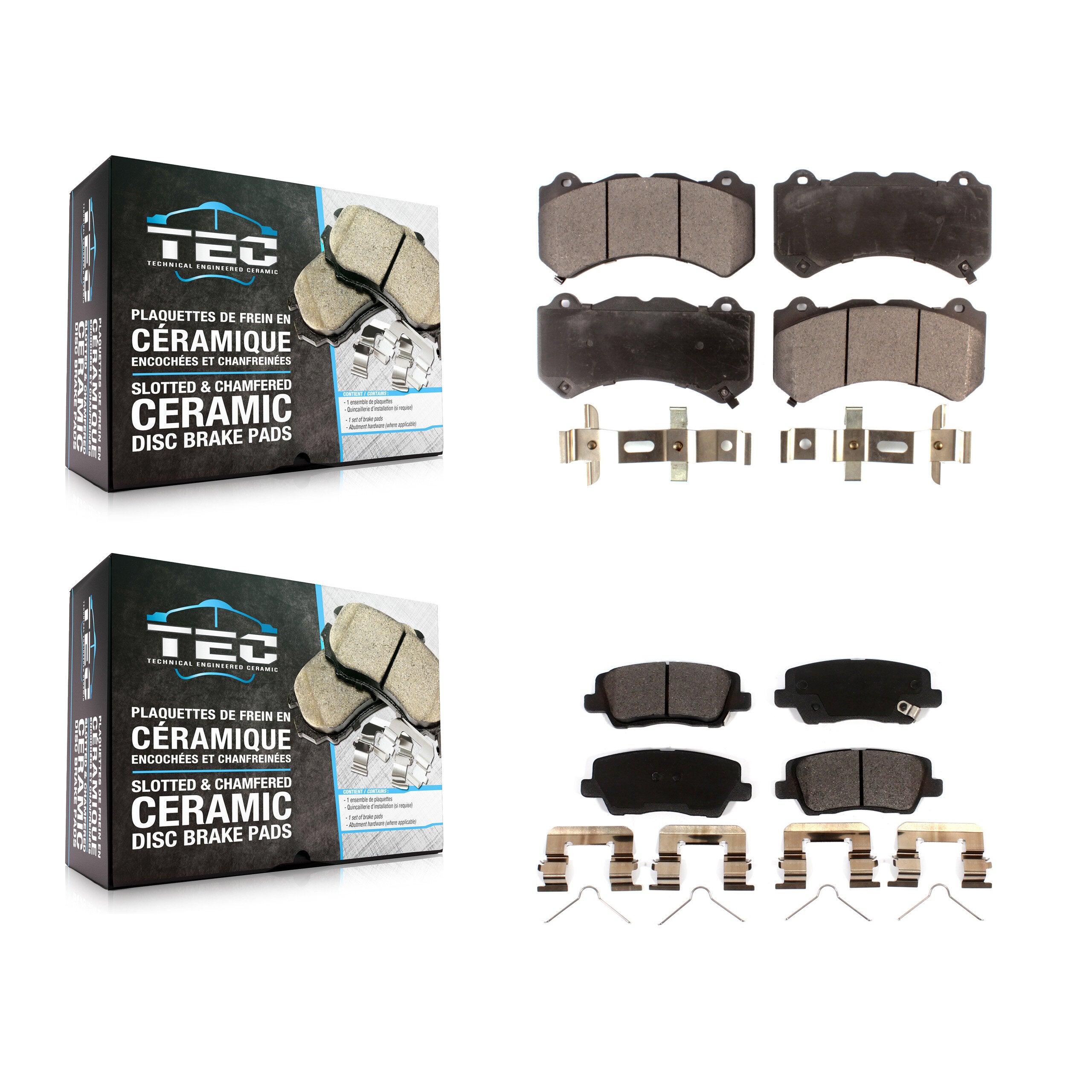 Front Rear Ceramic Brake Pad Kit For Cadillac CTS Vsport/Vsport Premium with RWD