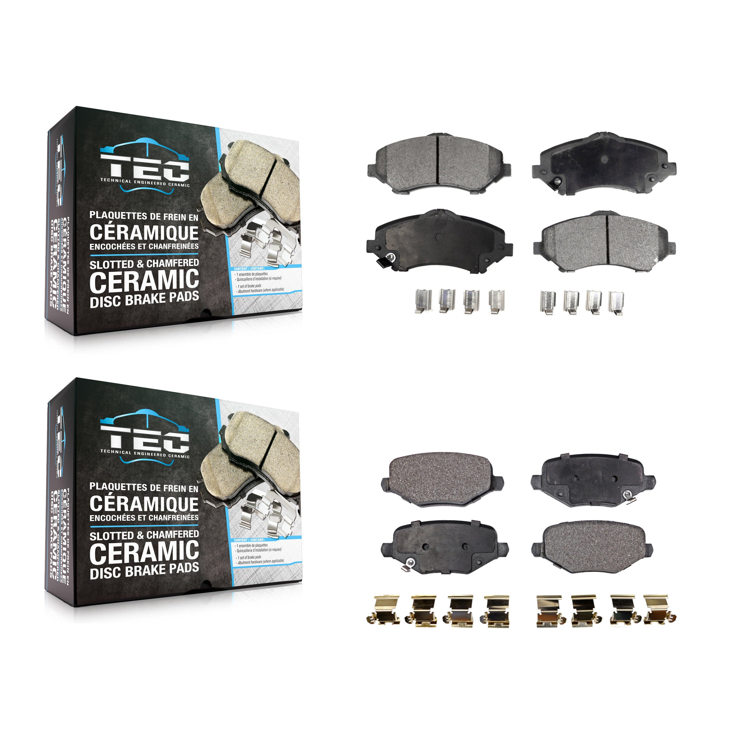Front Rear Ceramic Brake Pad Kit For Dodge Grand Caravan Chrysler Town & Country