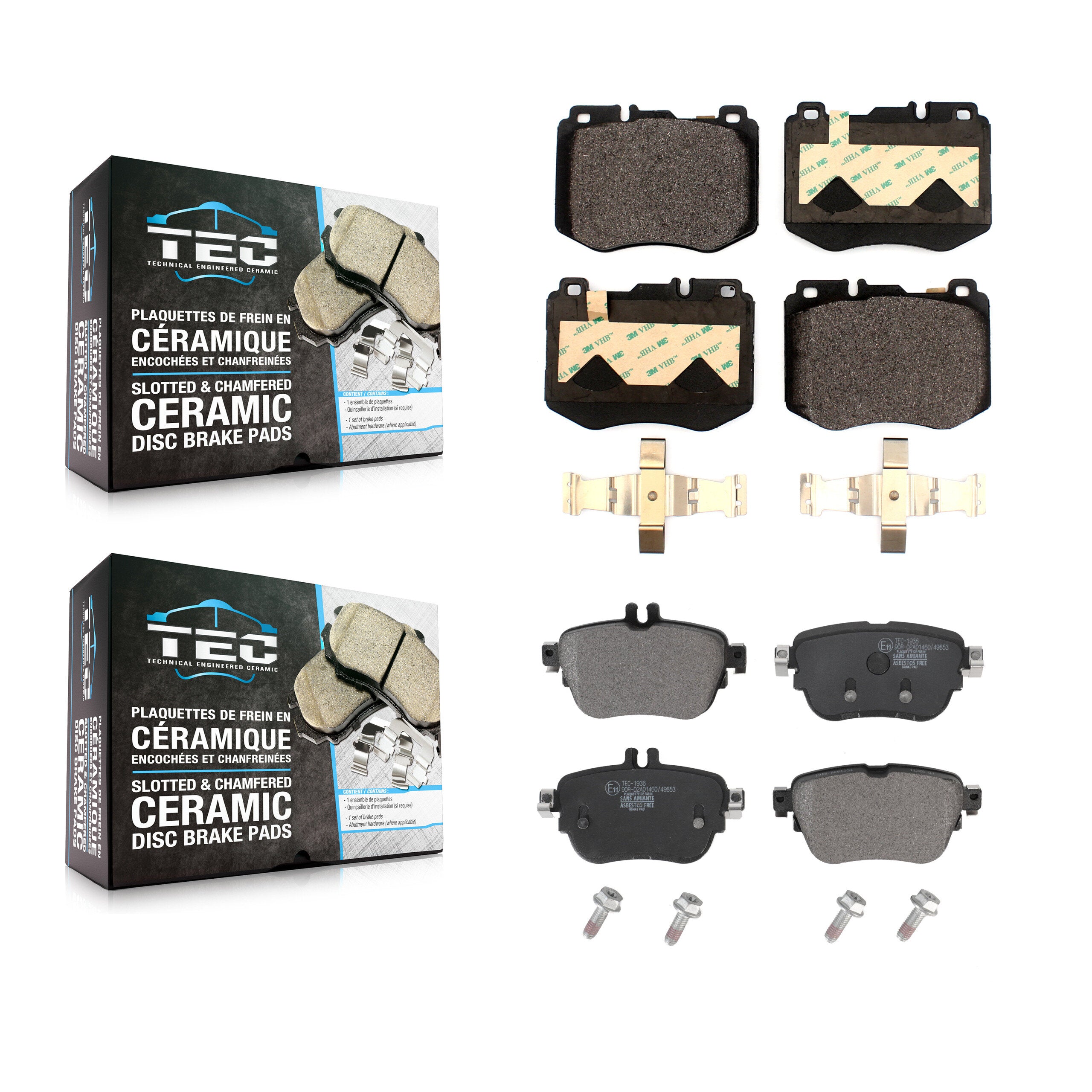 Front Rear Ceramic Brake Pads Kit For Mercedes-Benz E300 E350 KTC-100645