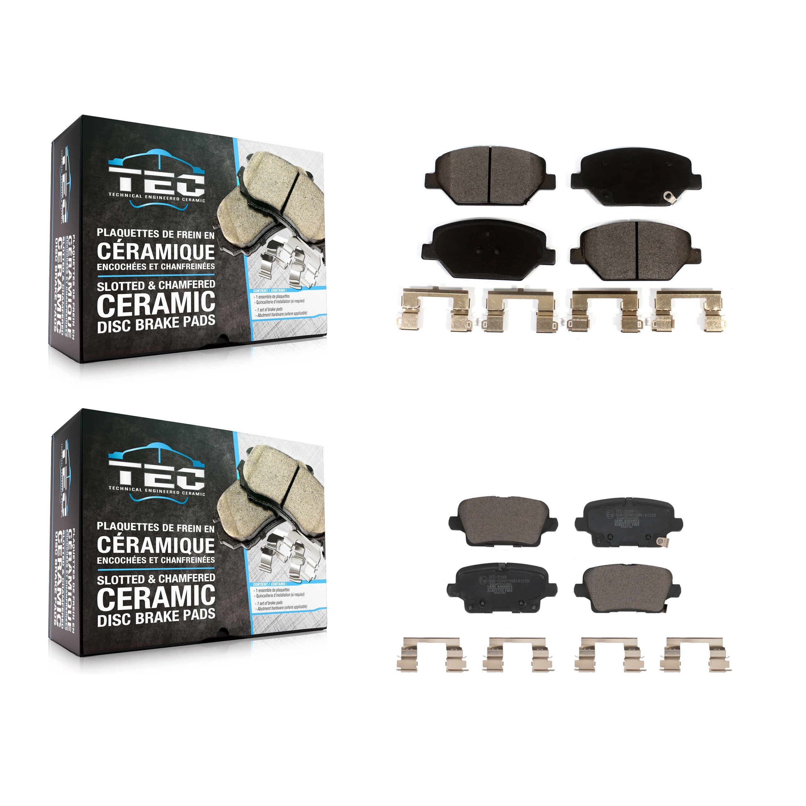 Front Rear Ceramic Brake Pads Kit For Cadillac XT4 Buick Regal Sportback