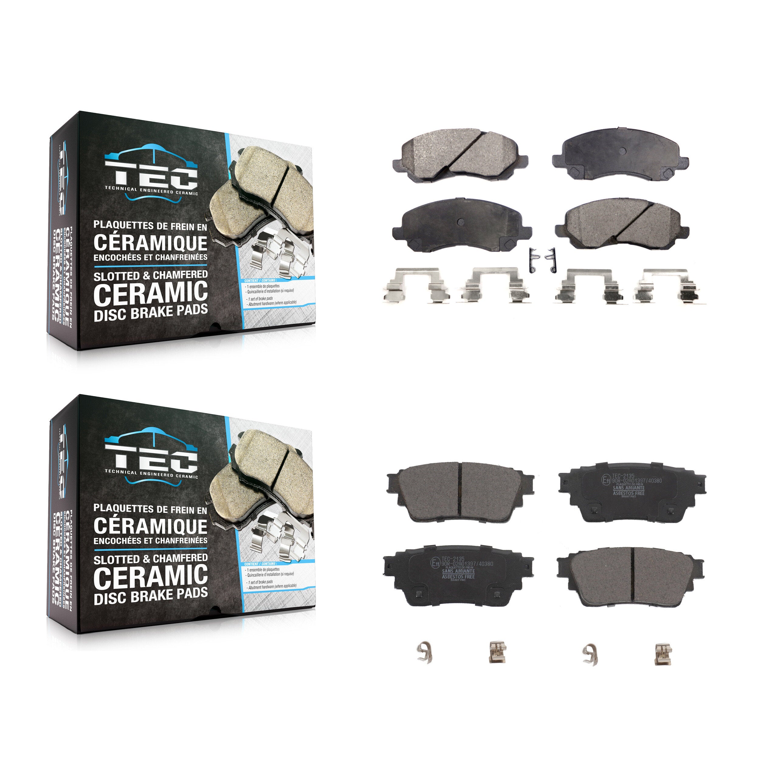 Front Rear Ceramic Brake Pads Kit For Mitsubishi Outlander KTC-100655