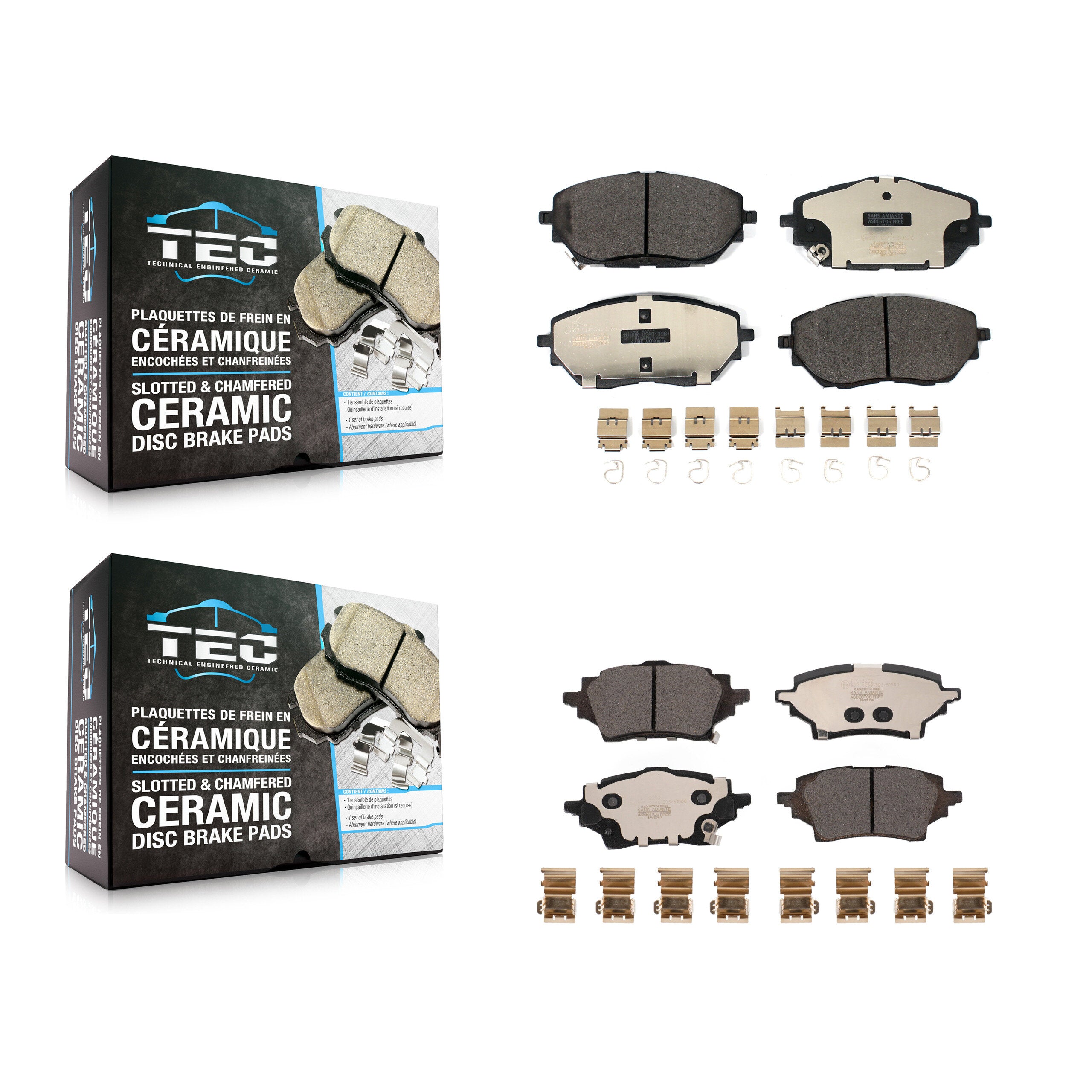Front Rear Ceramic Brake Pads Kit For Toyota C-HR KTC-100657