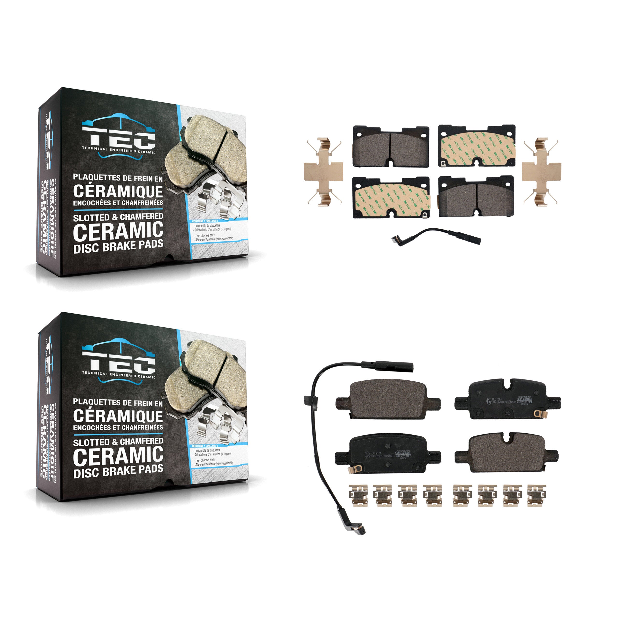 Front Rear Ceramic Brake Pads Kit For GMC Chevrolet Silverado 1500 Sierra Yukon