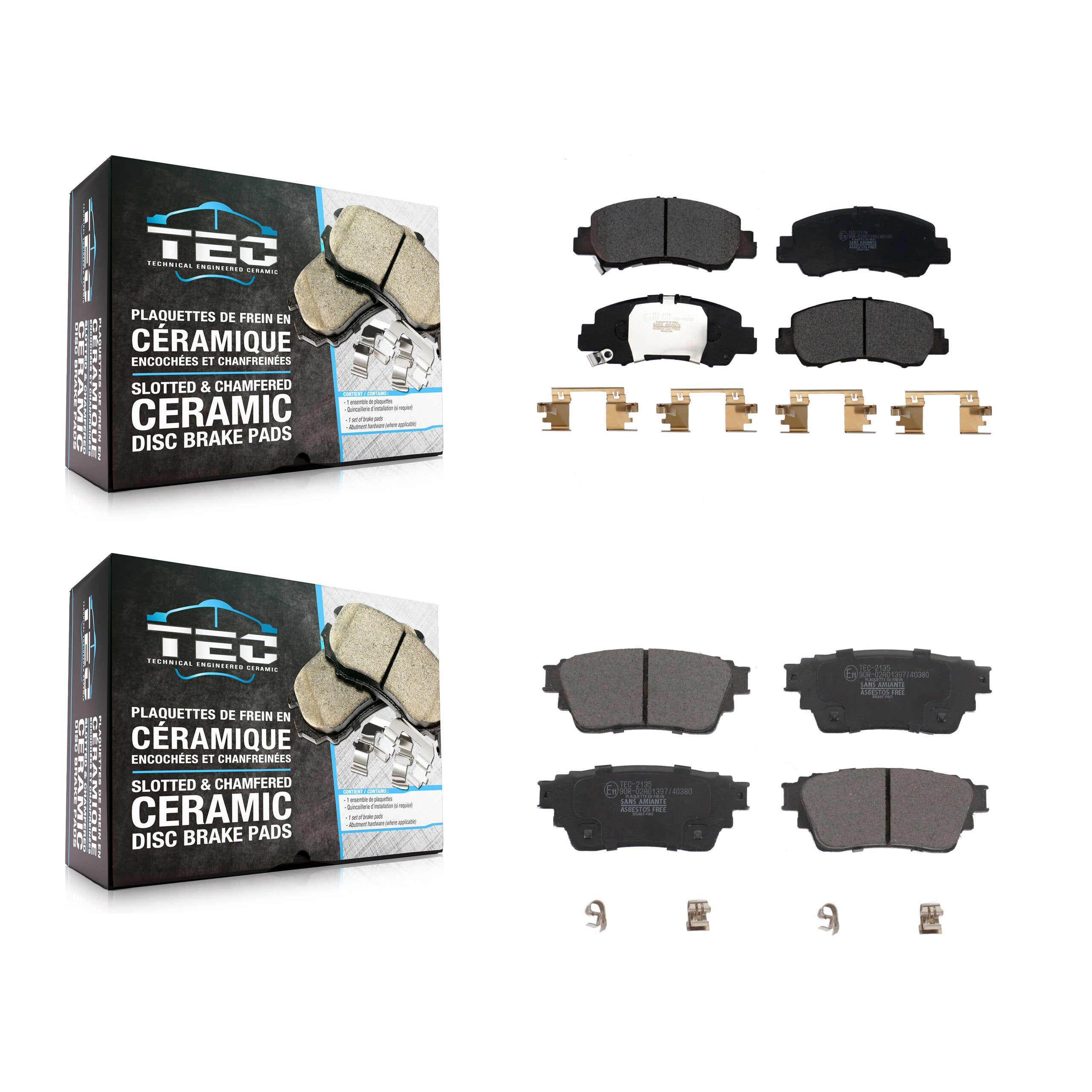Front Rear Ceramic Brake Pads Kit For Mitsubishi Eclipse Cross KTC-100660