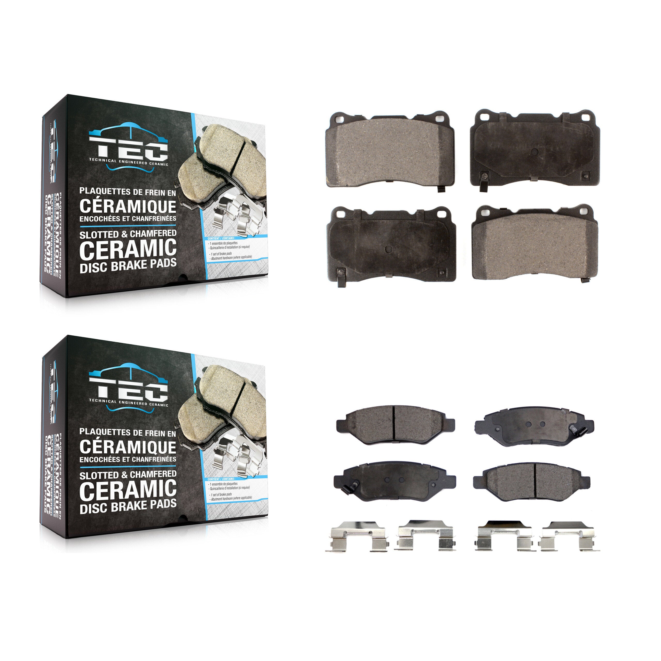 Front Rear Ceramic Brake Pads Kit For Cadillac CTS With Brembo Calipers