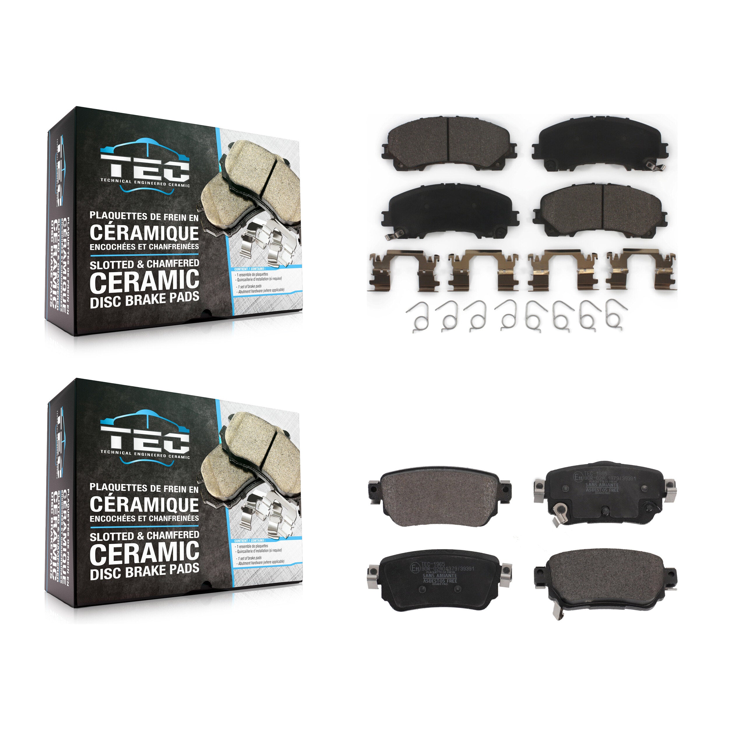 Front Rear Ceramic Brake Pad Kit For 19 Nissan Rogue With Electric Parking